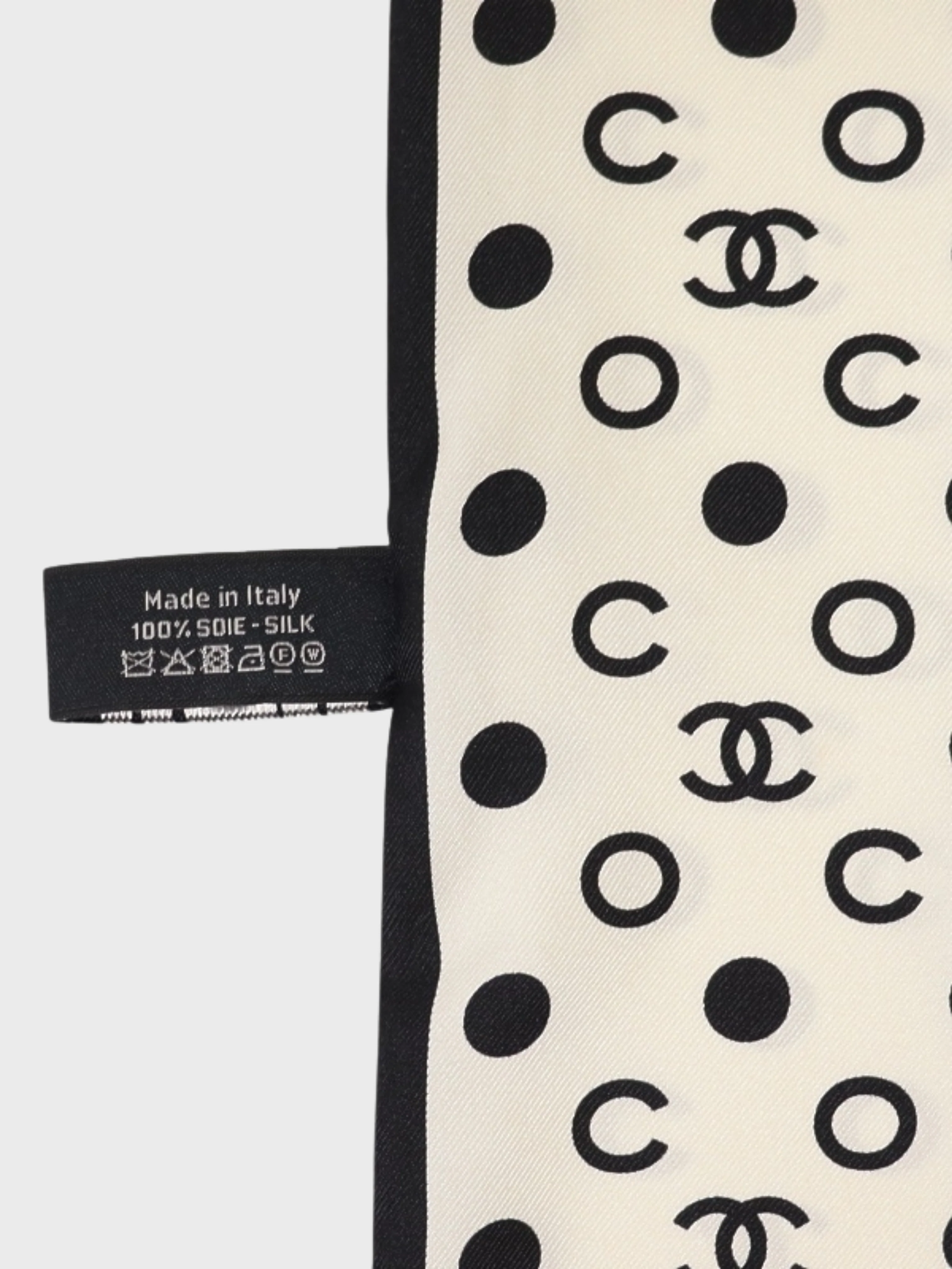 Chanel 2021 Black White Silk COCO Scrunchie Scarf Set - Image 3
