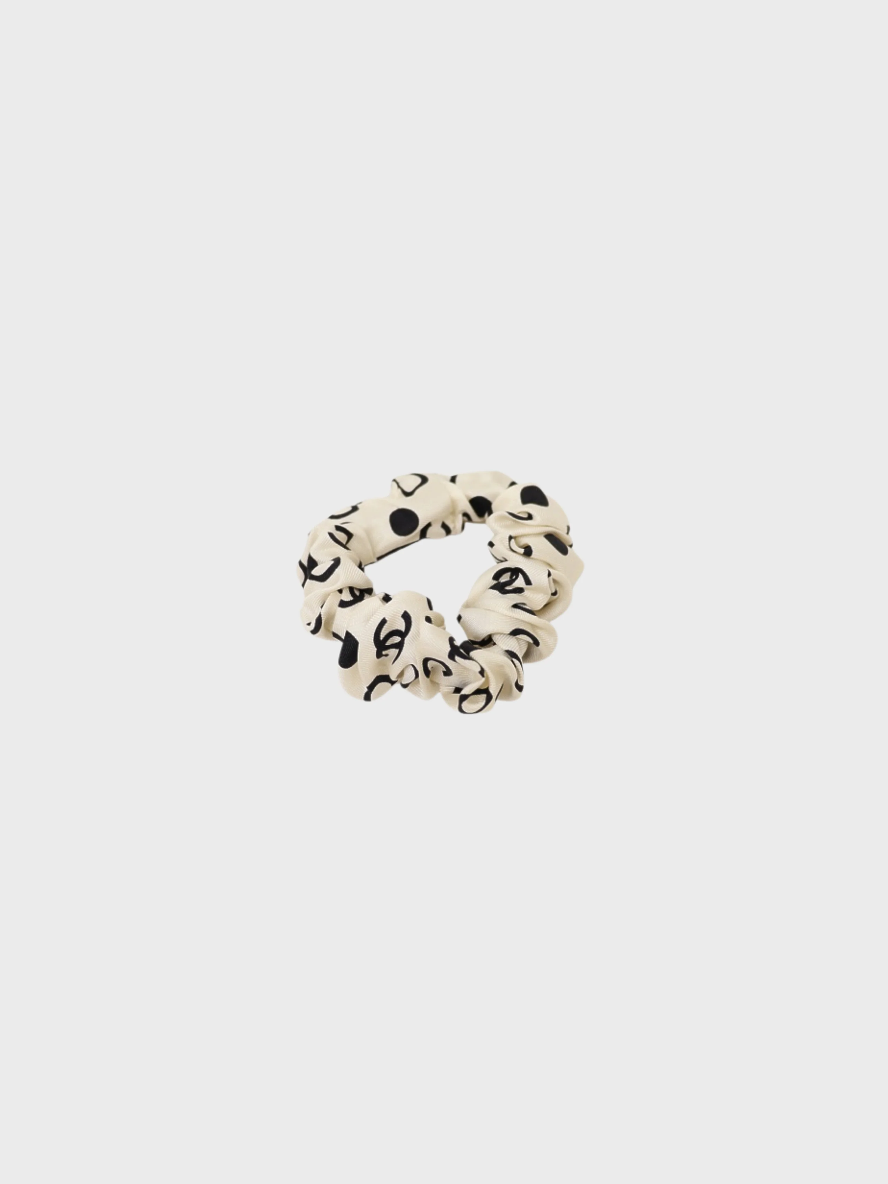 Chanel 2021 Black White Silk COCO Scrunchie Scarf Set - Image 4