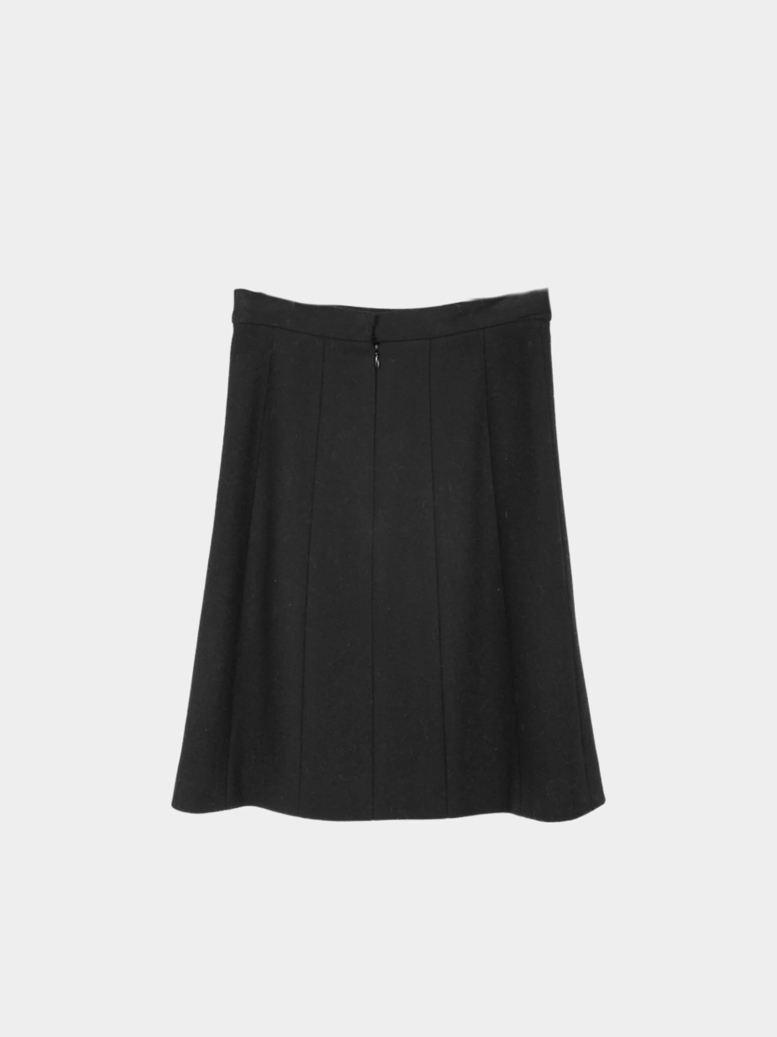 Chanel 2000s Black Wool-Blend Panelled A-Line Knee-Length Skirt - Image 2