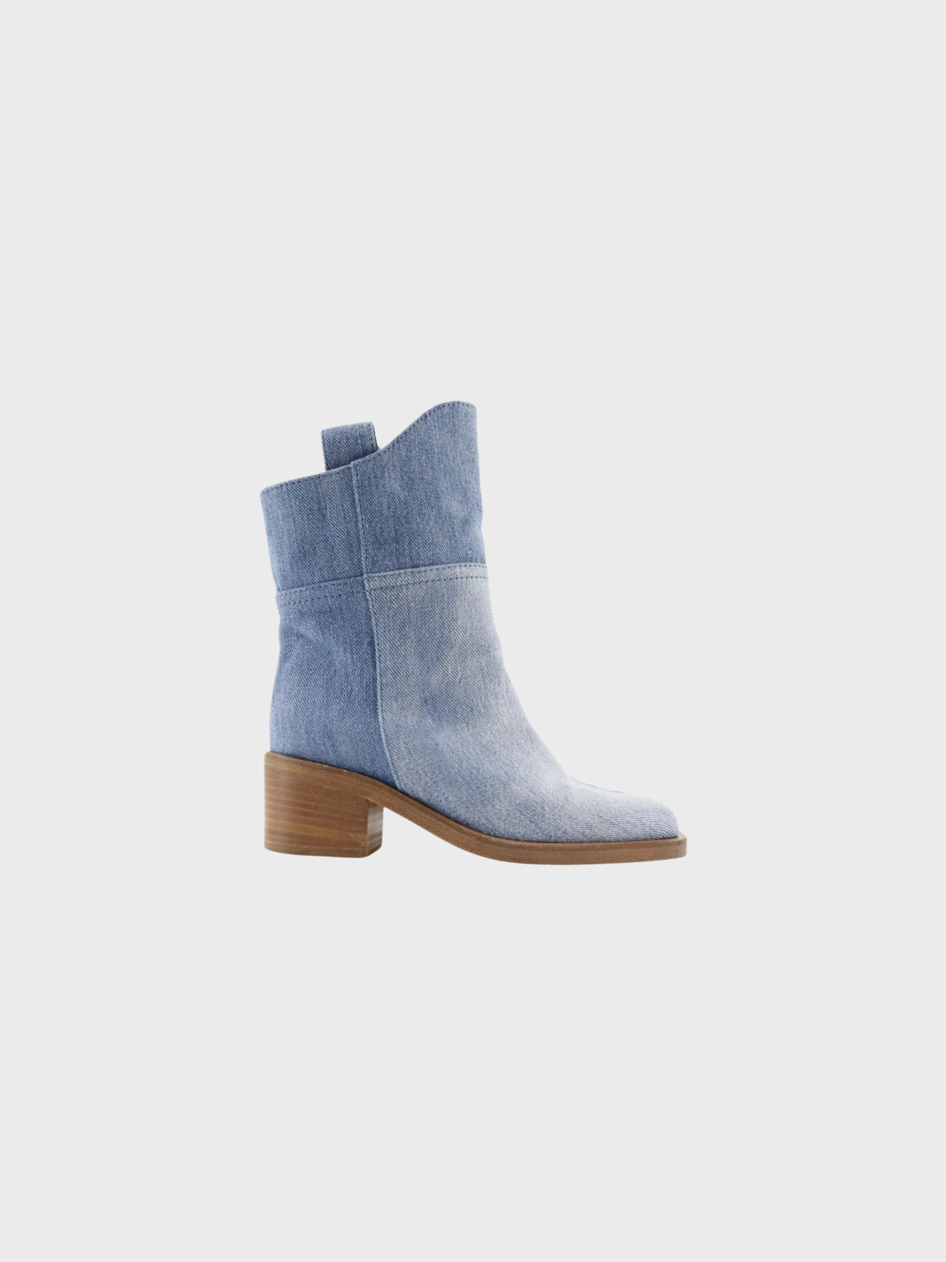 Chanel 2000s Blue Denim Short Boots