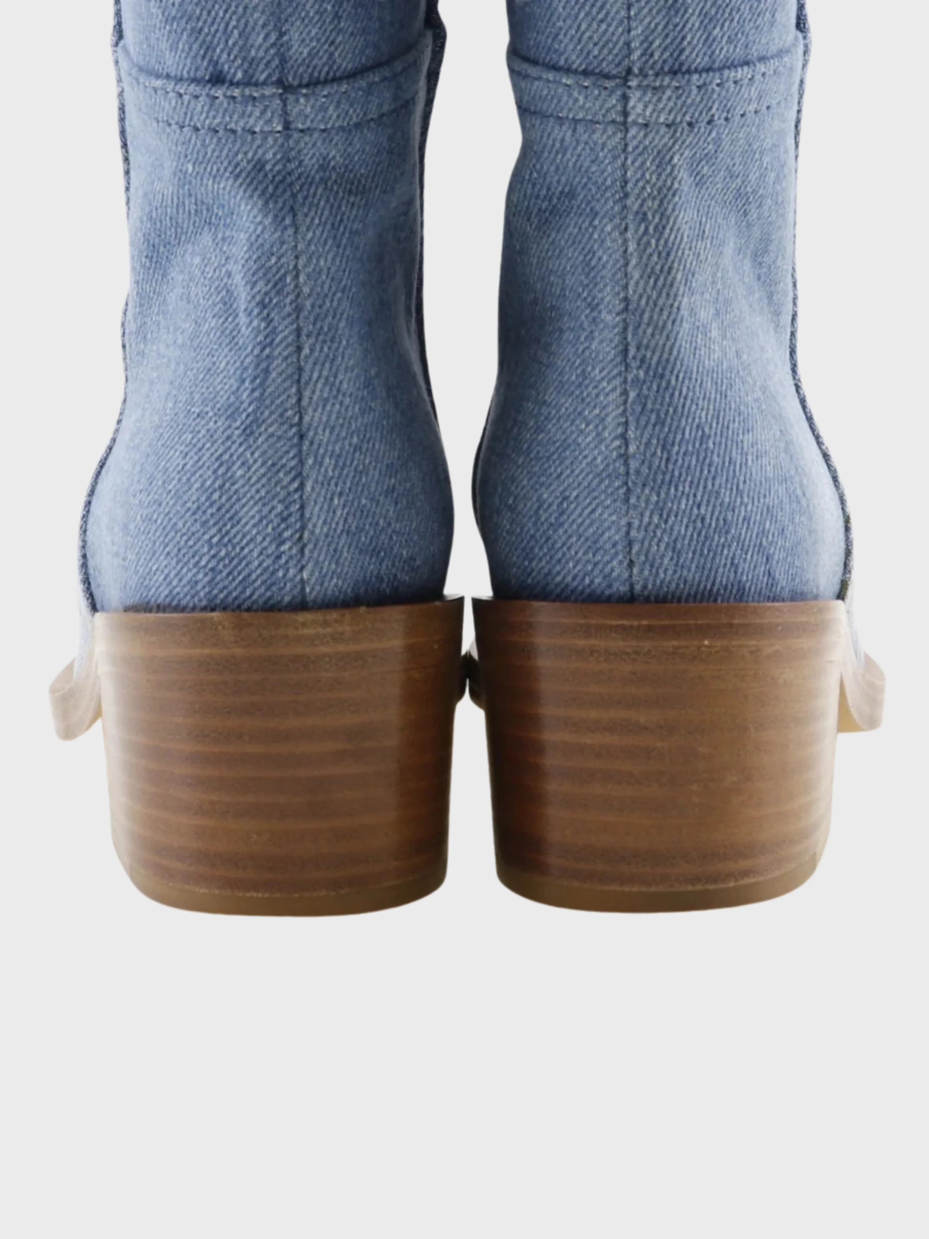 Chanel 2000s Blue Denim Short Boots - Image 4