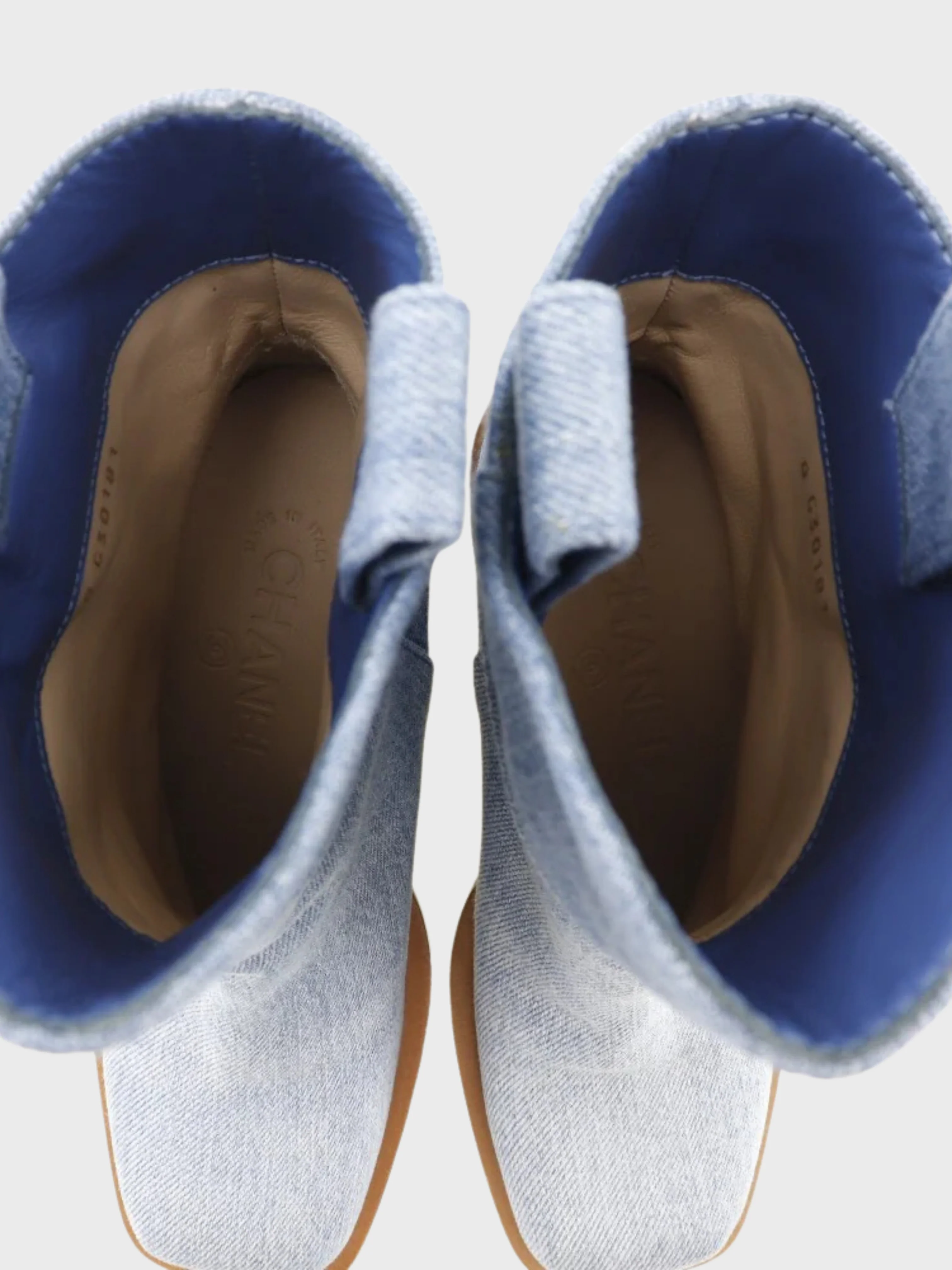 Chanel 2000s Blue Denim Short Boots - Image 5