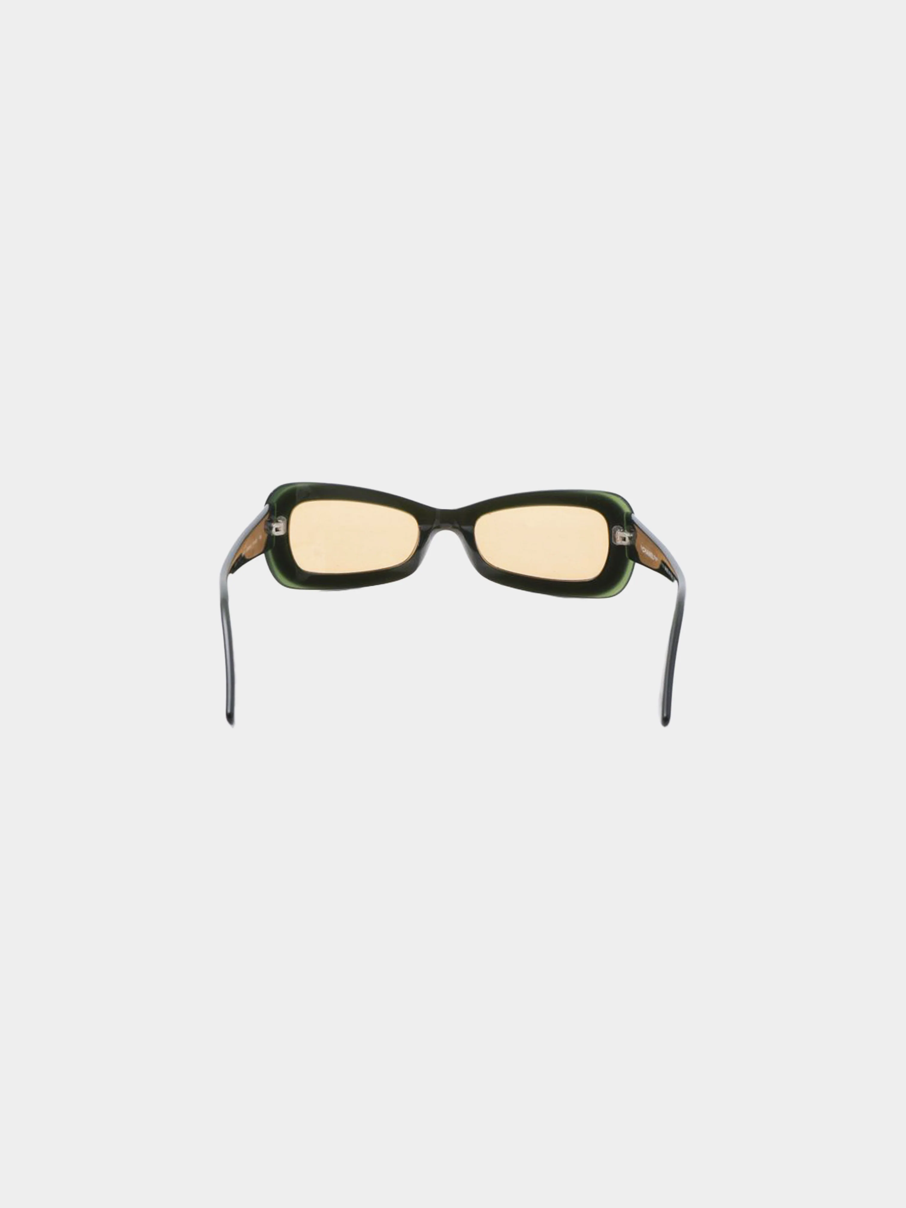 Chanel 2000s Brown and Green 5012 Rectangle Sunglasses - Image 2