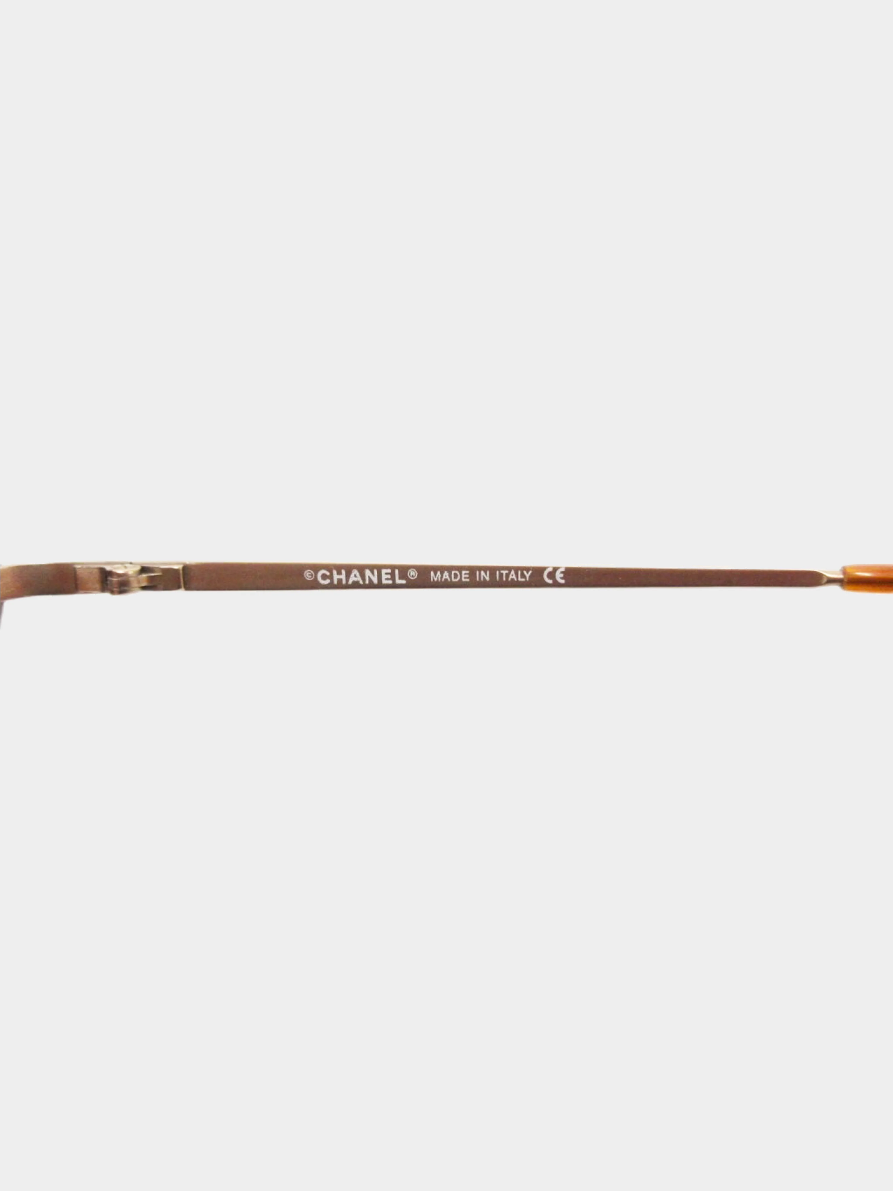 Chanel 2000s Brown Rimless CC 4003 Oval Sunglasses - Image 6