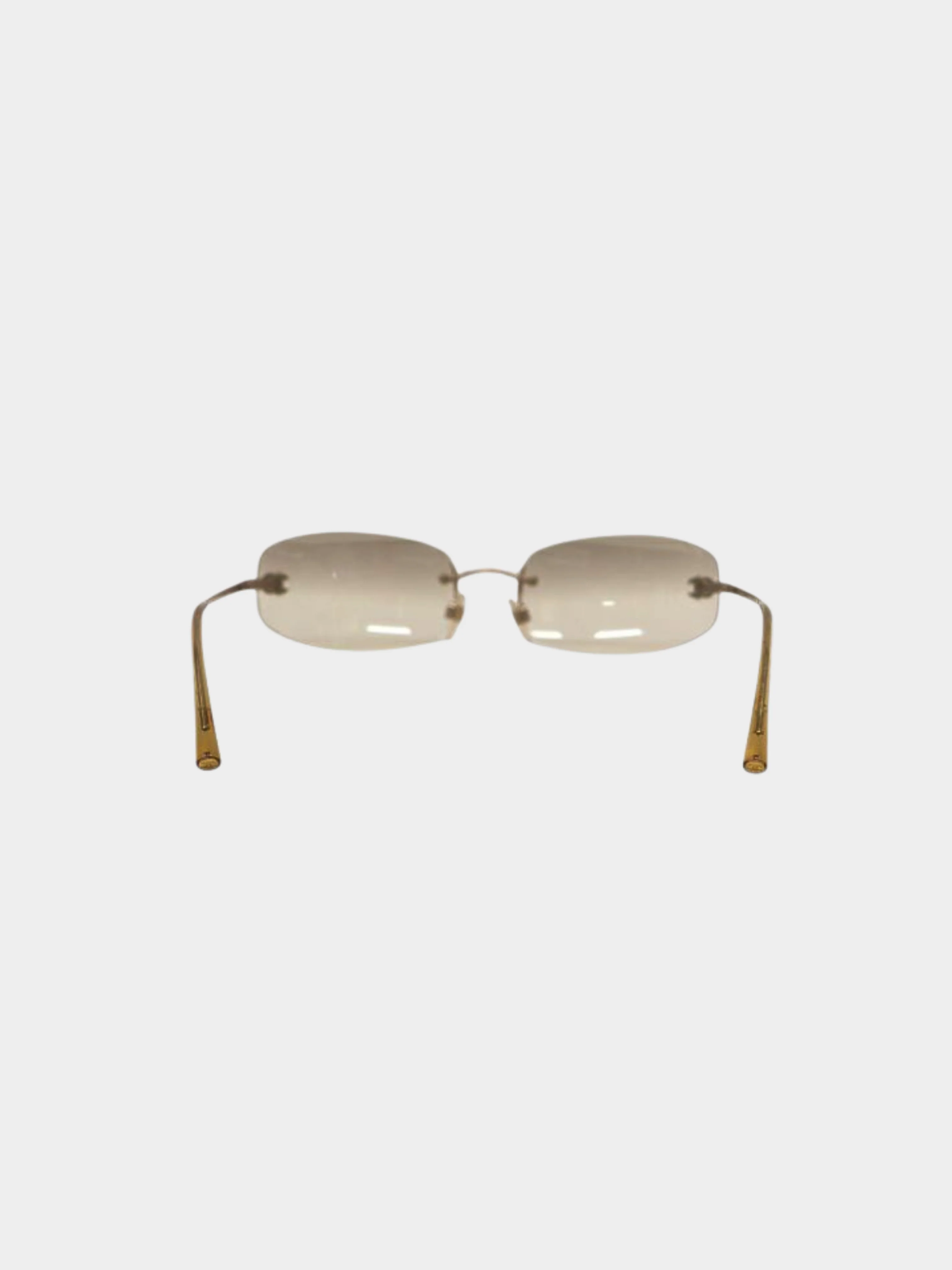 Chanel 2000s Brown Tinted CC Logo Sunglasses - Image 2
