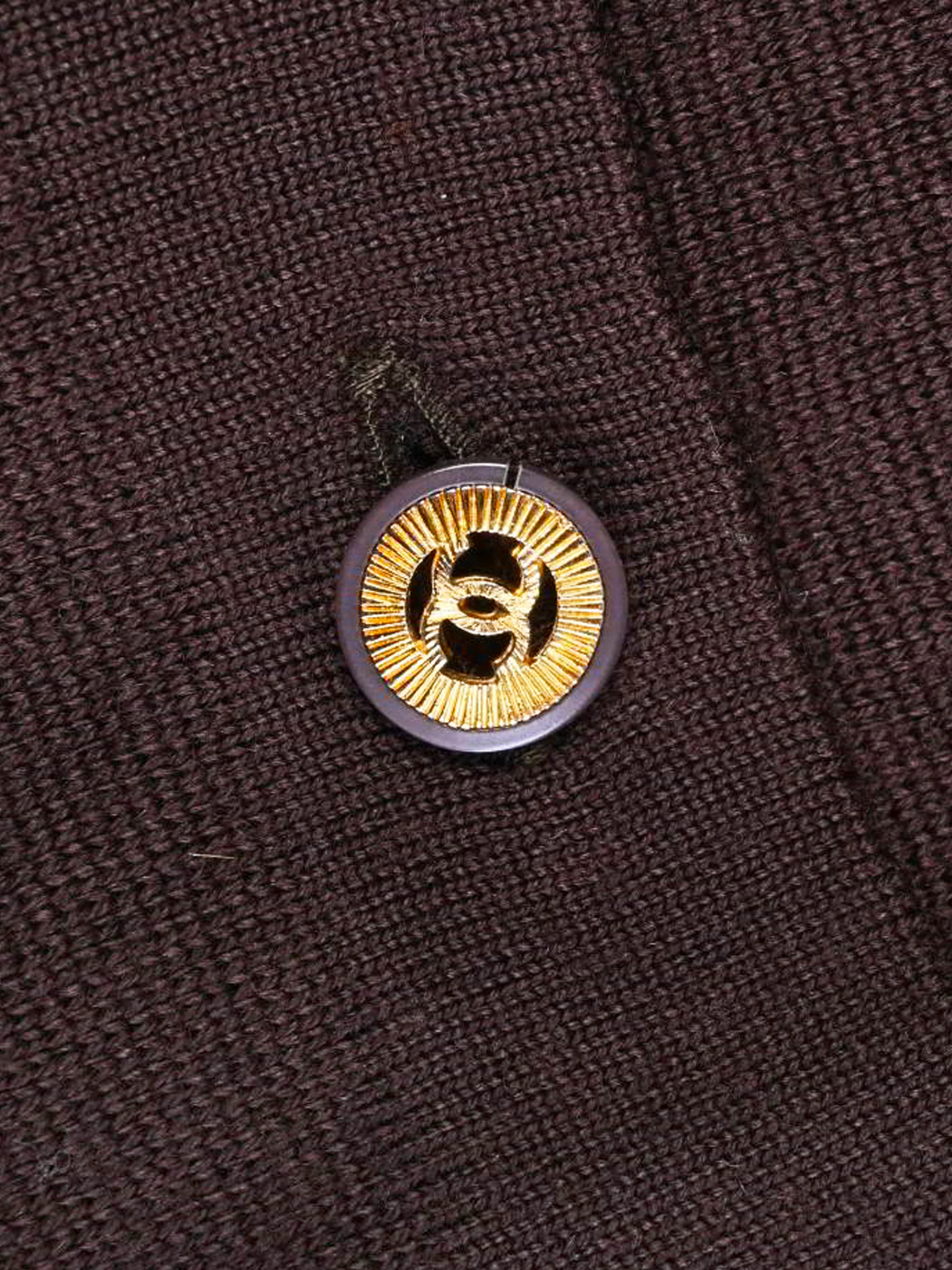 Chanel 1990s Brown Wool-knit Cardigan - Image 4