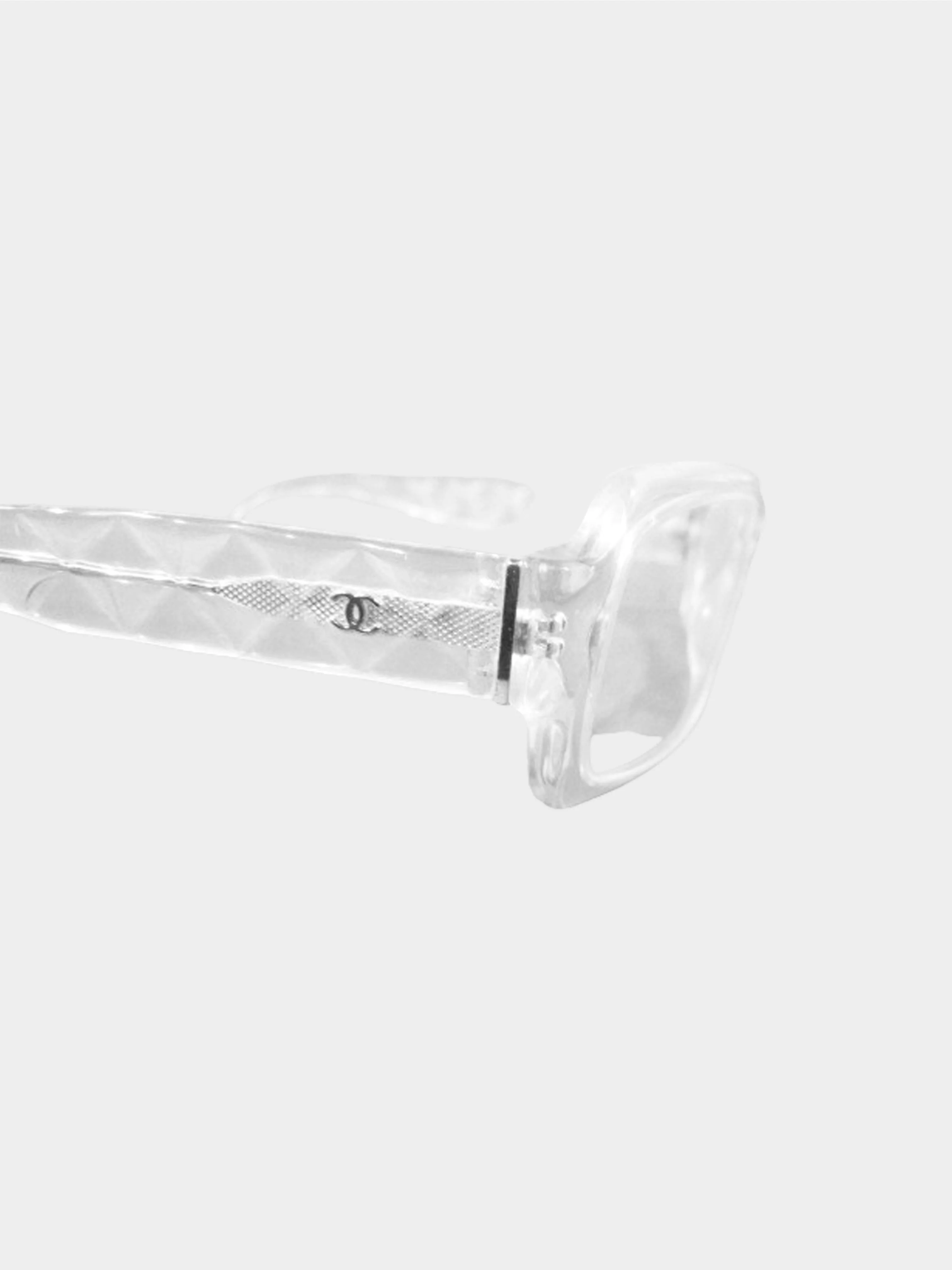 Chanel 2000s CC Clear Rectangle Sunglasses - Image 3