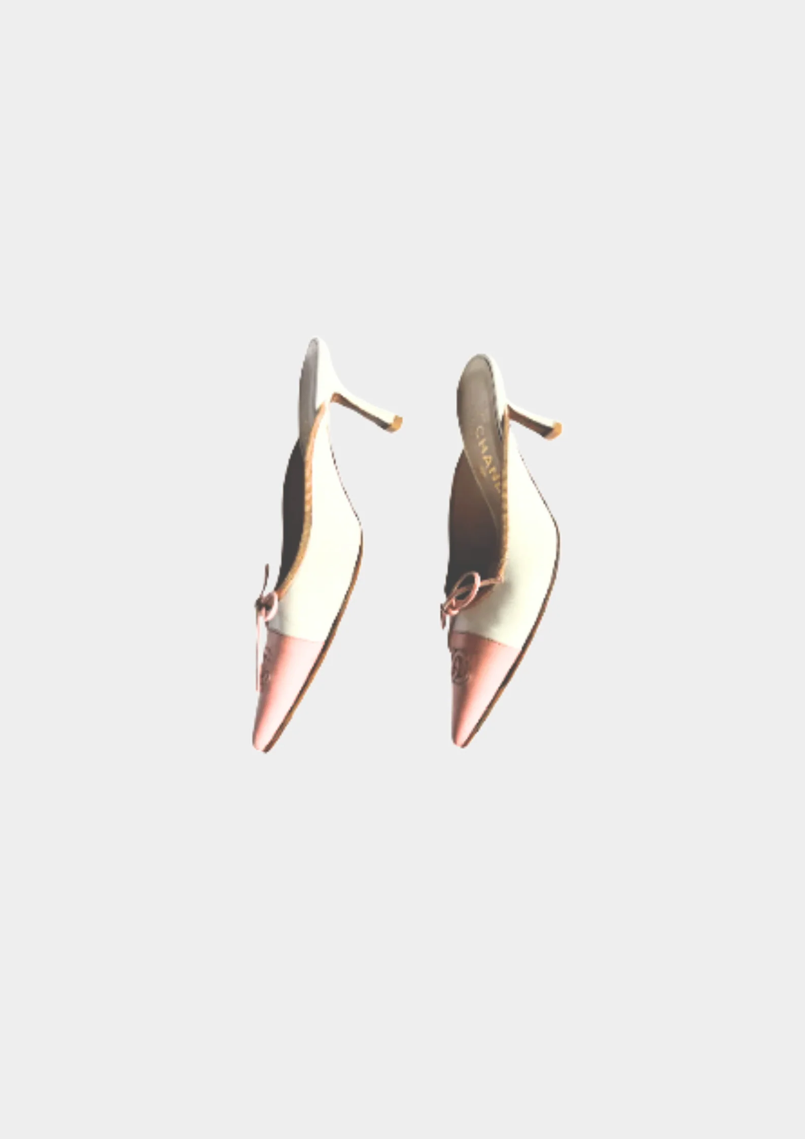 Chanel 2000s CC Interlocking Pink Toe Mules - Image 3