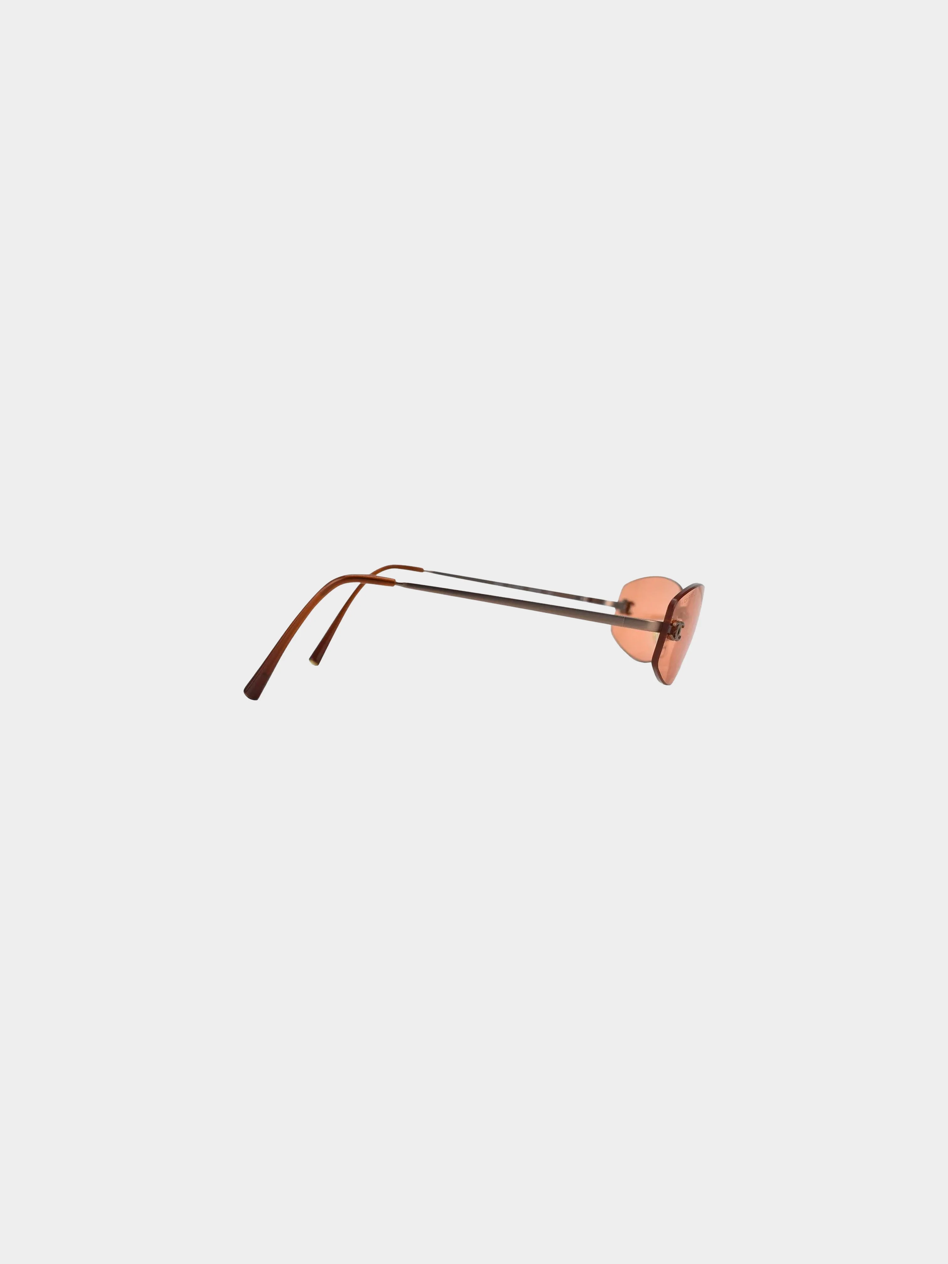 Chanel 2000s Coral Rimless Sunglasses - Image 3