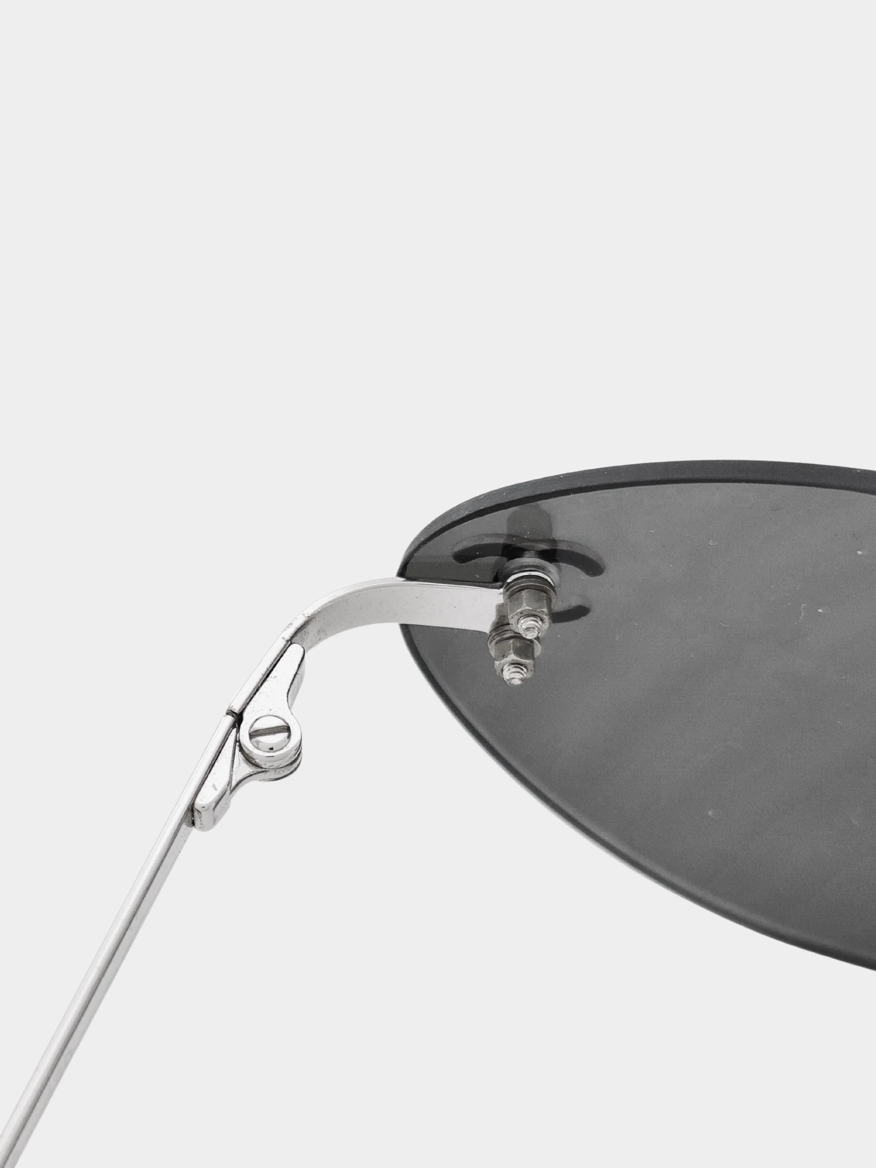 Chanel 2000s Silver Rimless CC Sunglasses - Image 4