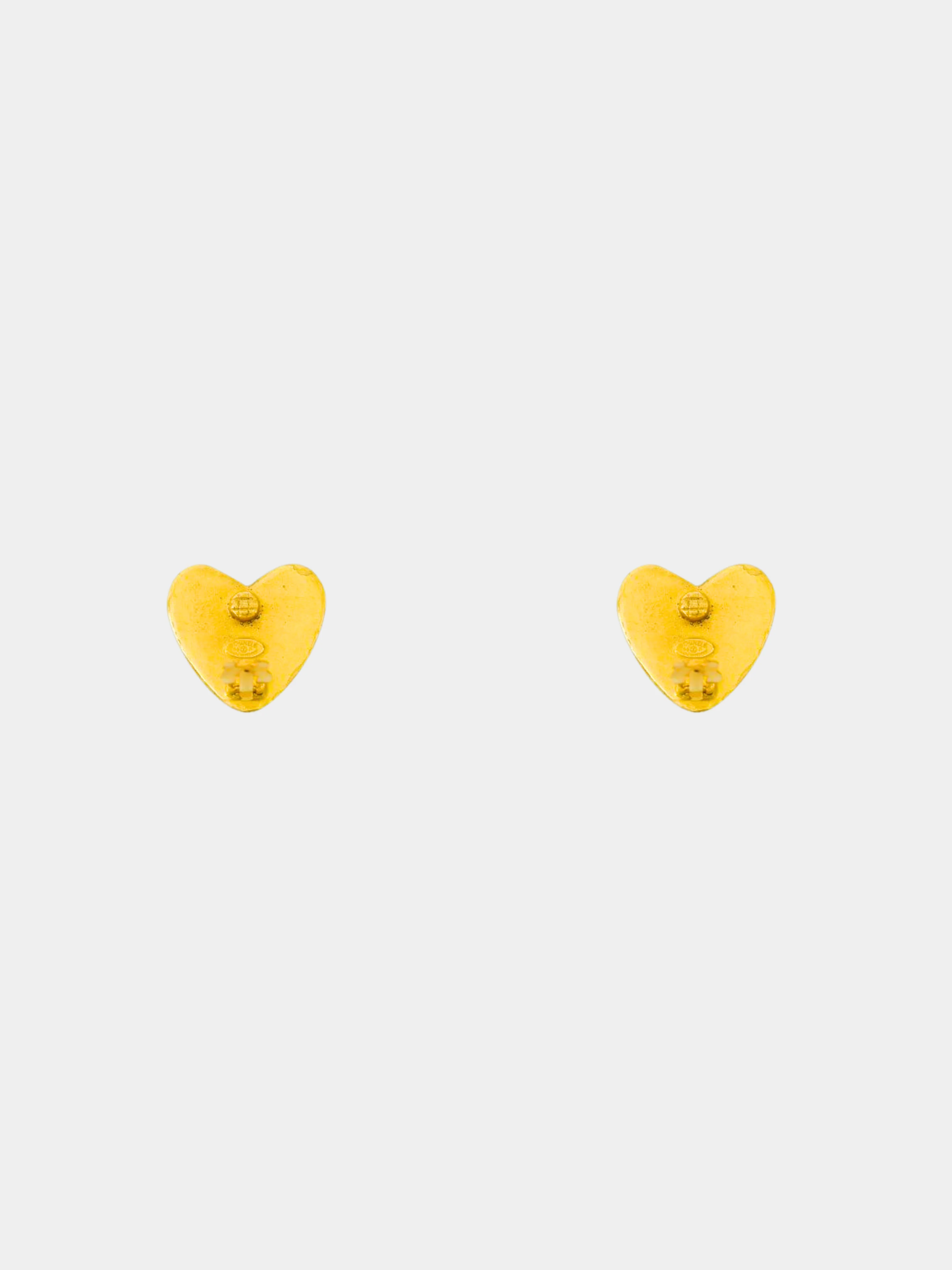 Chanel 2000s Gold Coco Heart Clip-on Earrings - Image 2