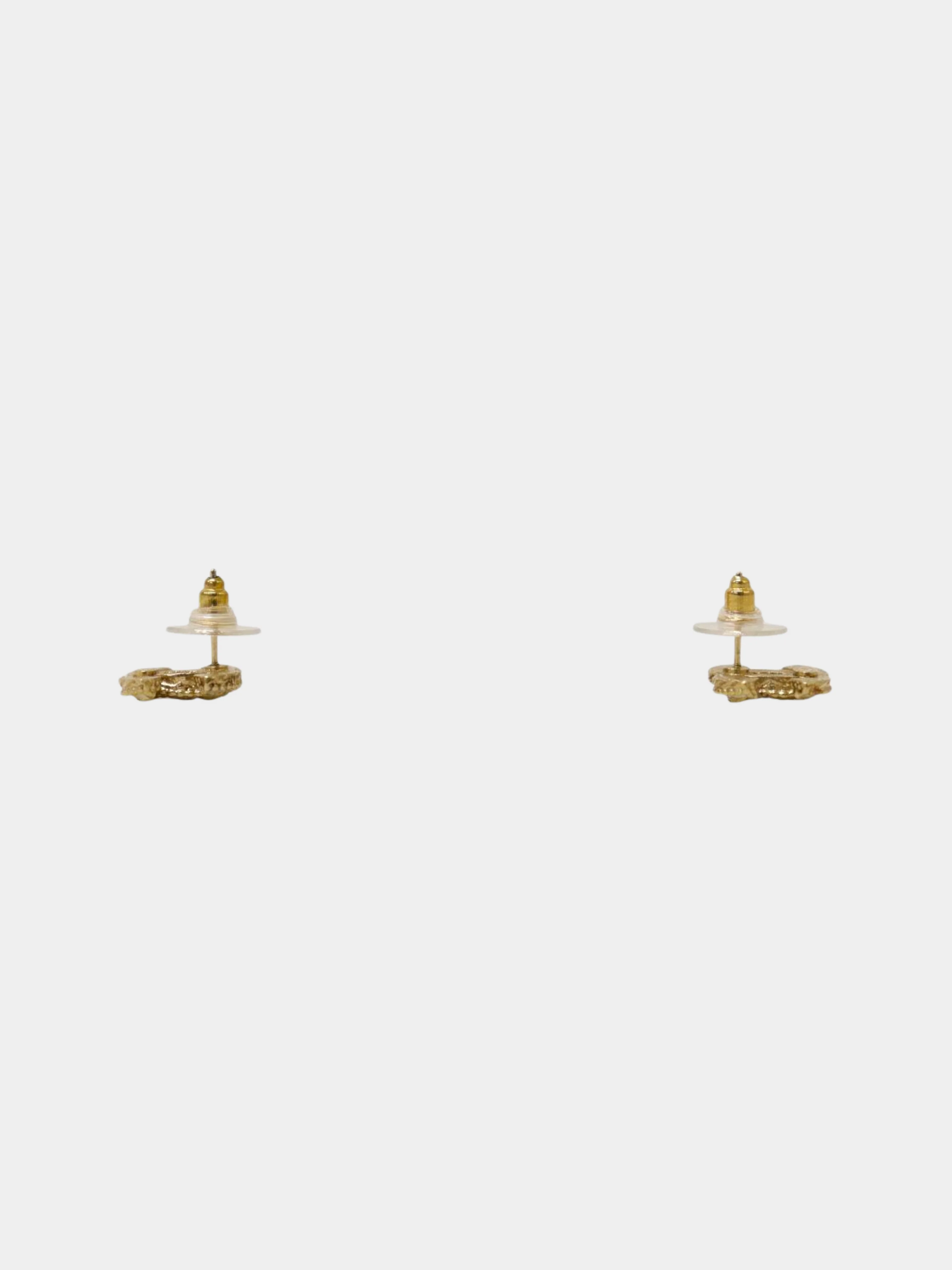 Chanel 2000s Gold Ivory COCO Twist Earrings - Image 3