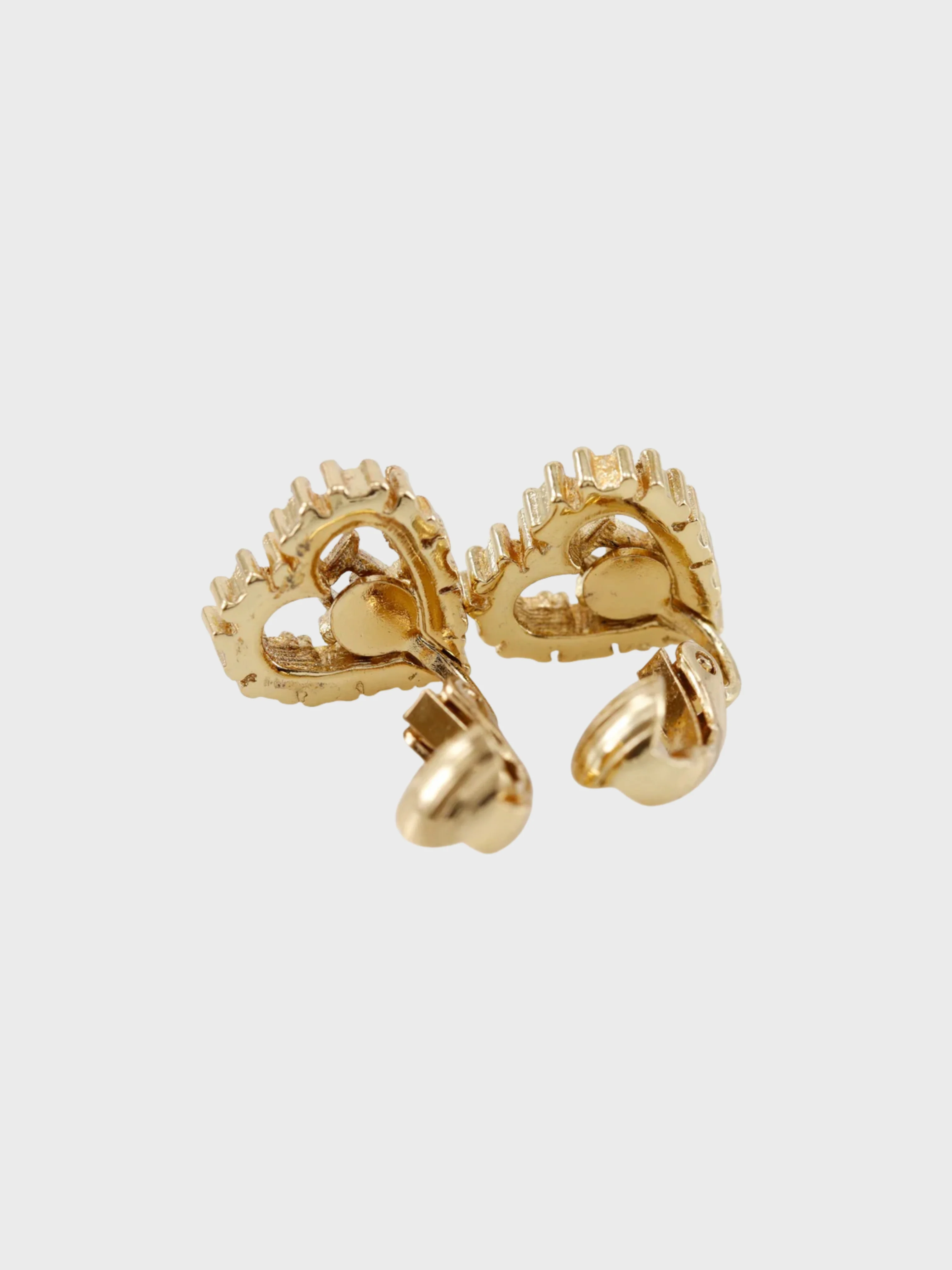 Chanel 2000s Gold Plated Metal Matelassé COCO Earrings - Image 3