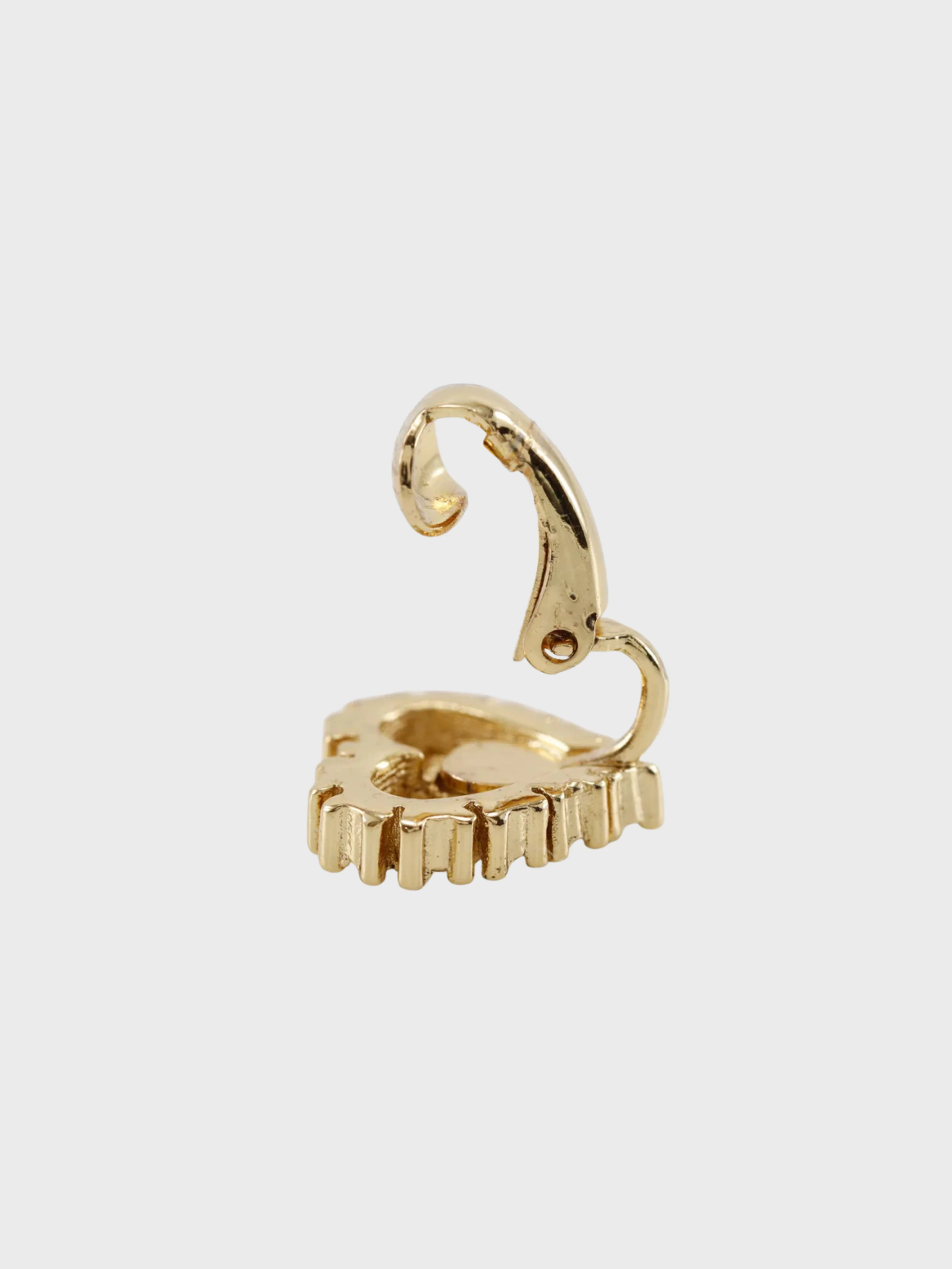 Chanel 2000s Gold Plated Metal Matelassé COCO Earrings - Image 4
