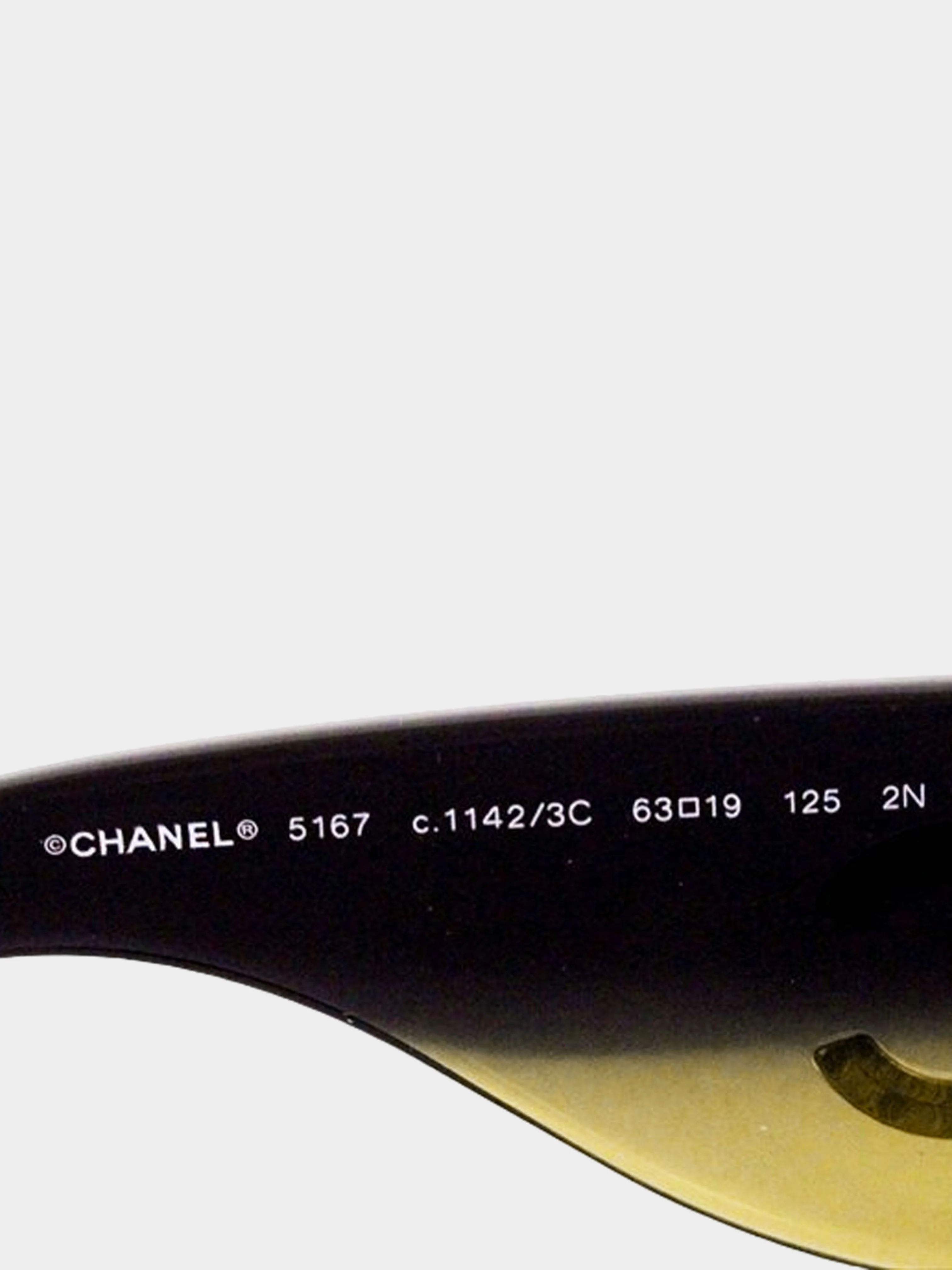 Chanel 2000s Green and Black Gradient Sunshine Oversized Sunglasses - Image 5