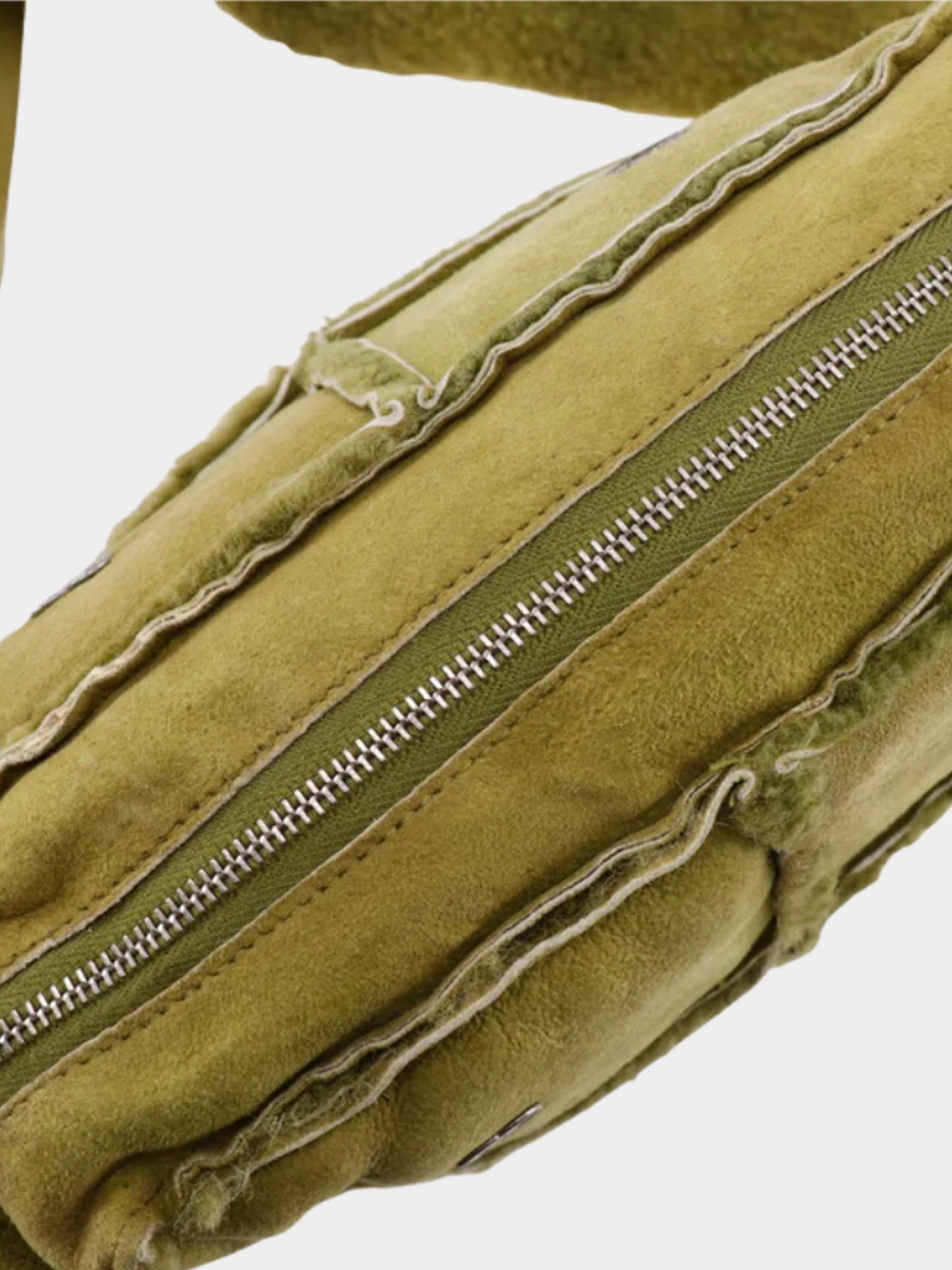 Chanel 2000s Matcha Green Mouton Suede Bag - Image 6