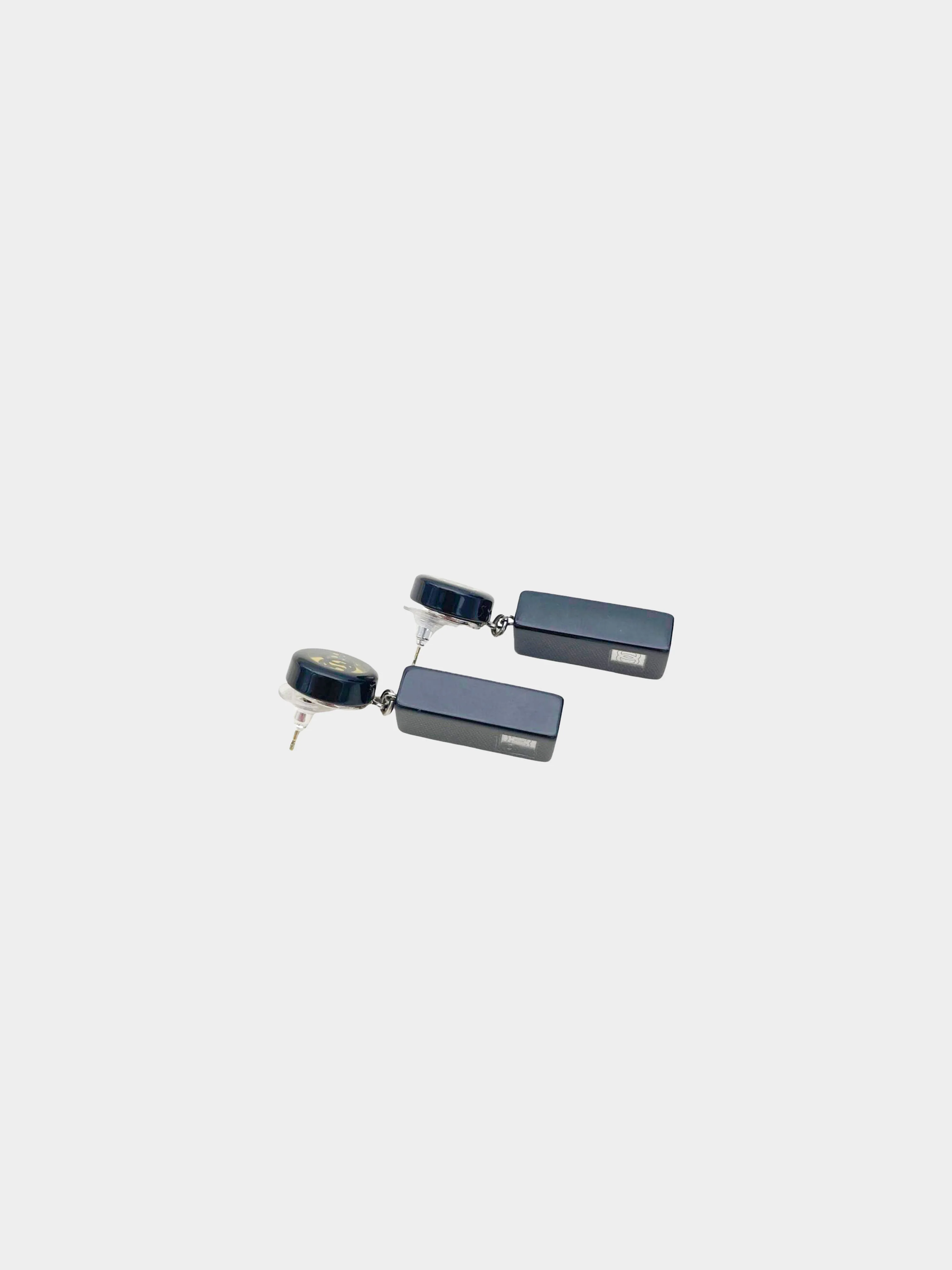 Chanel 2000s Mirror-effect CC Drop Earrings - Image 3