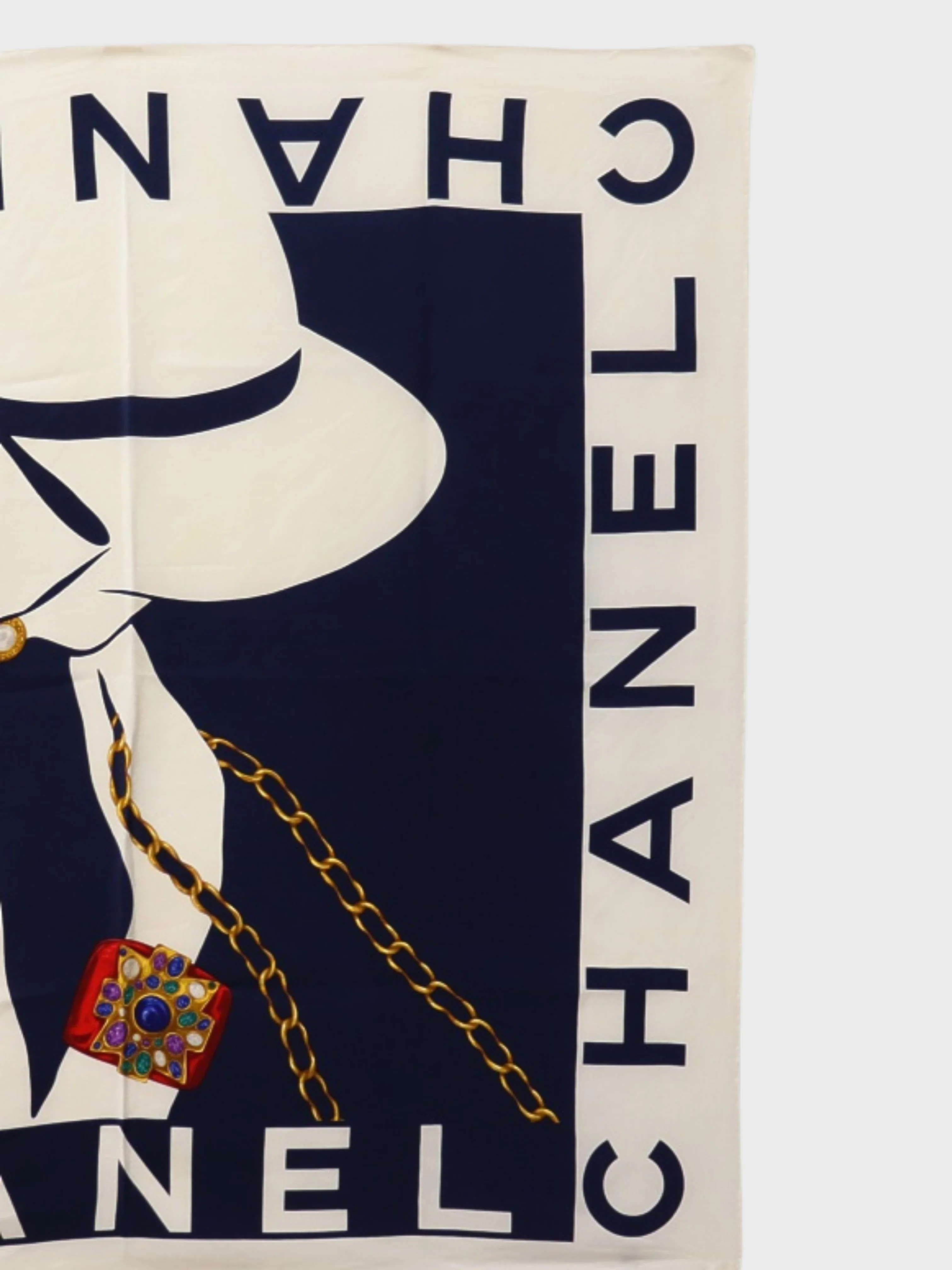 Chanel 2000s Multicolor Silk COCO Scarf - Image 2