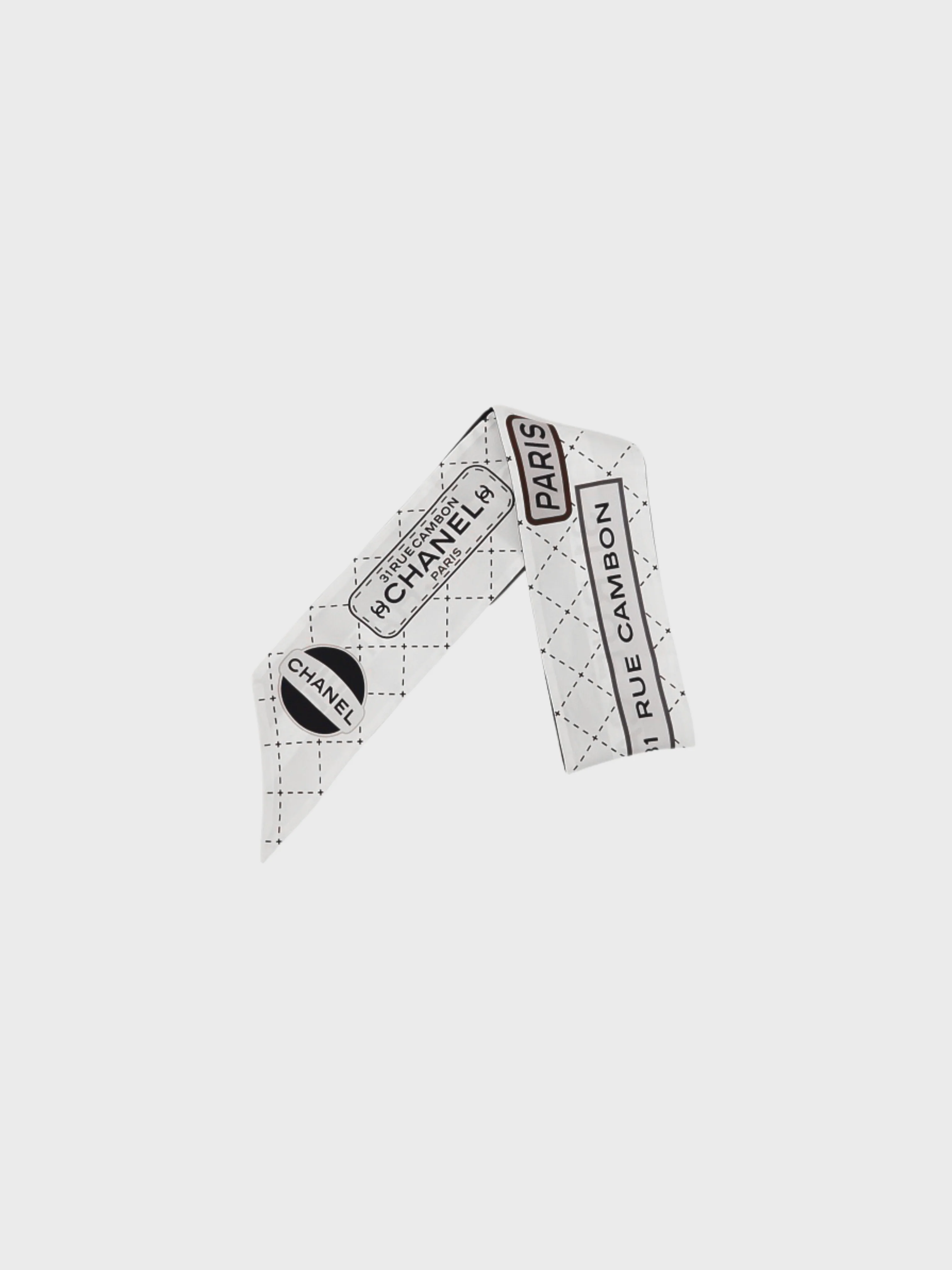 Chanel 2000s Multicolor Silk Logo Scarf