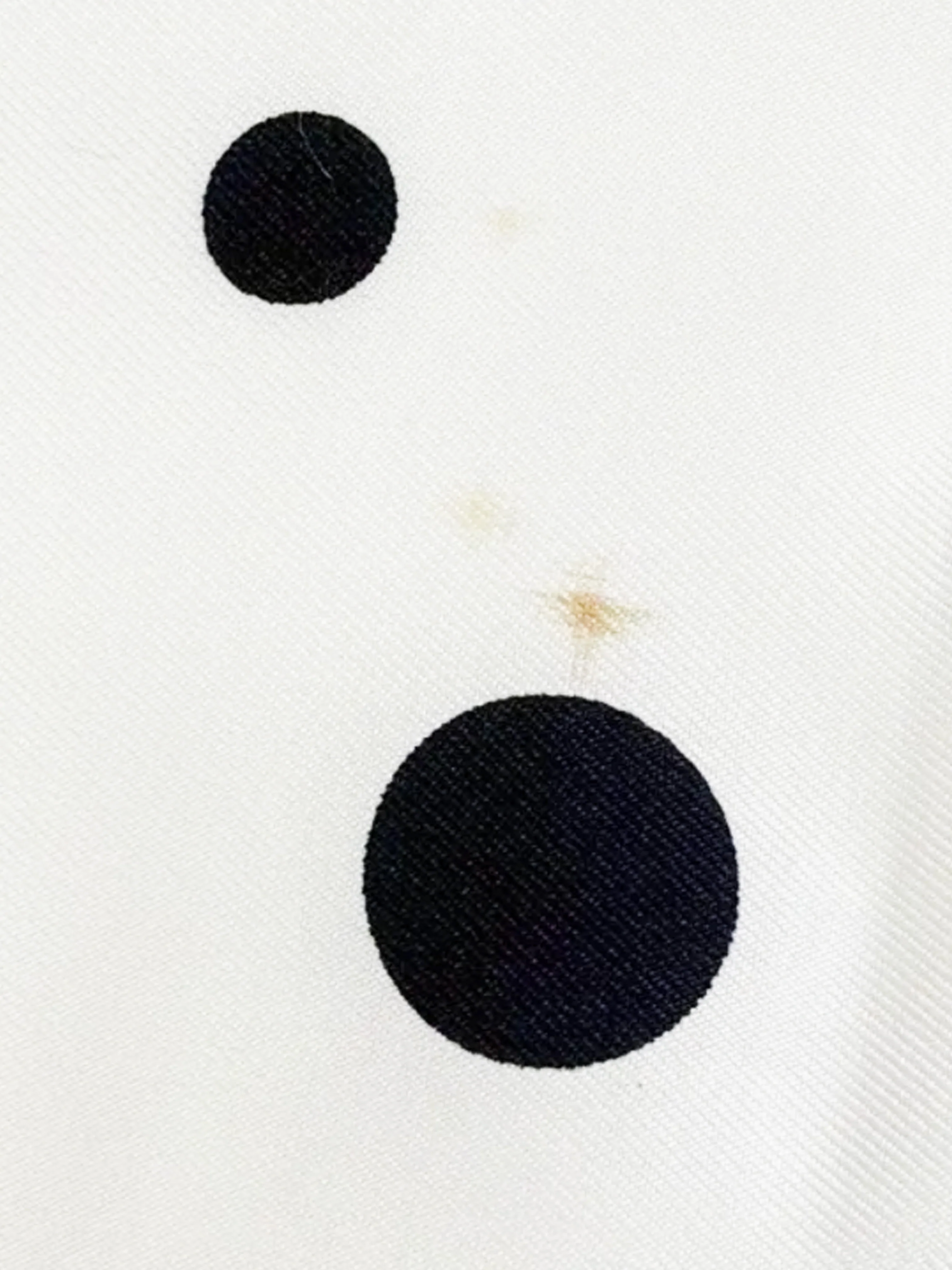 Chanel 2010s Navy and Ivory White CC Polka Dot Print Silk Scarf - Image 3