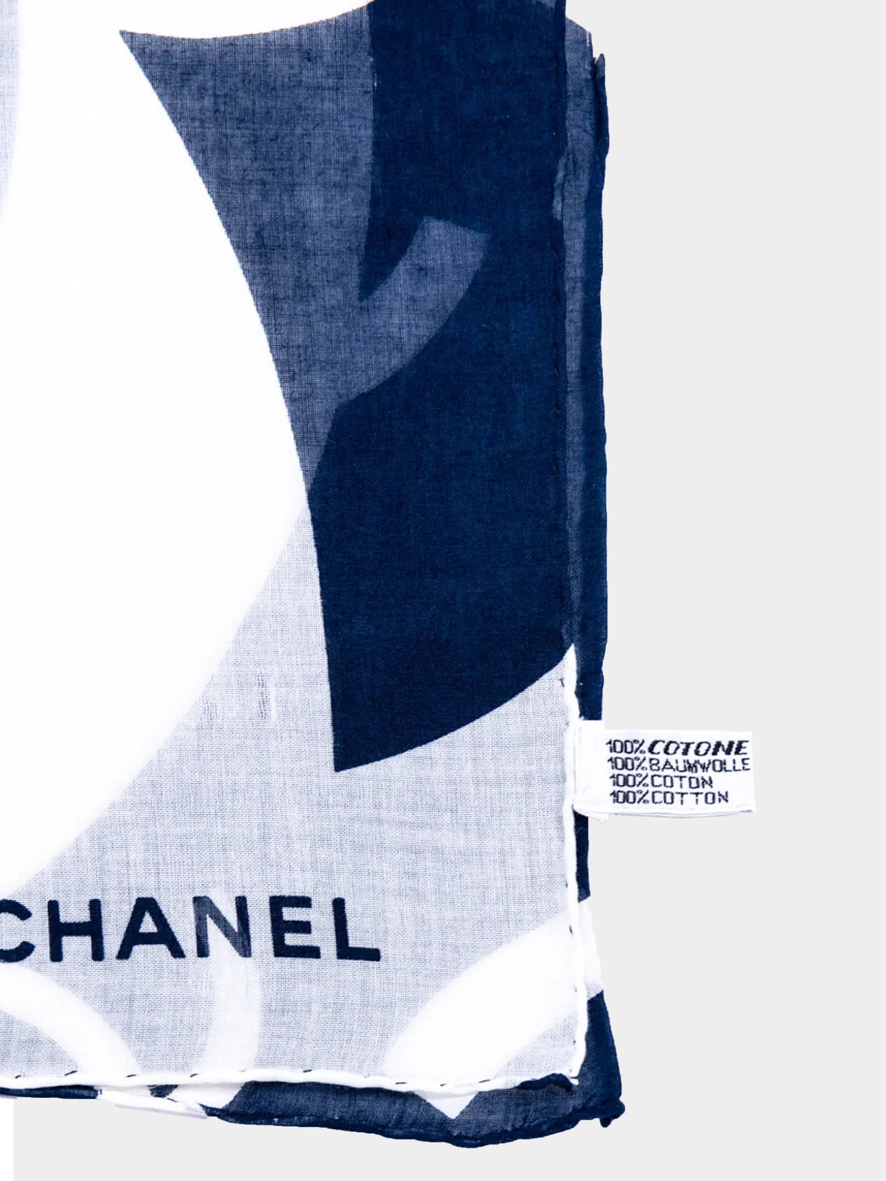 Chanel 2000s Navy CC Print Shawl - Image 2