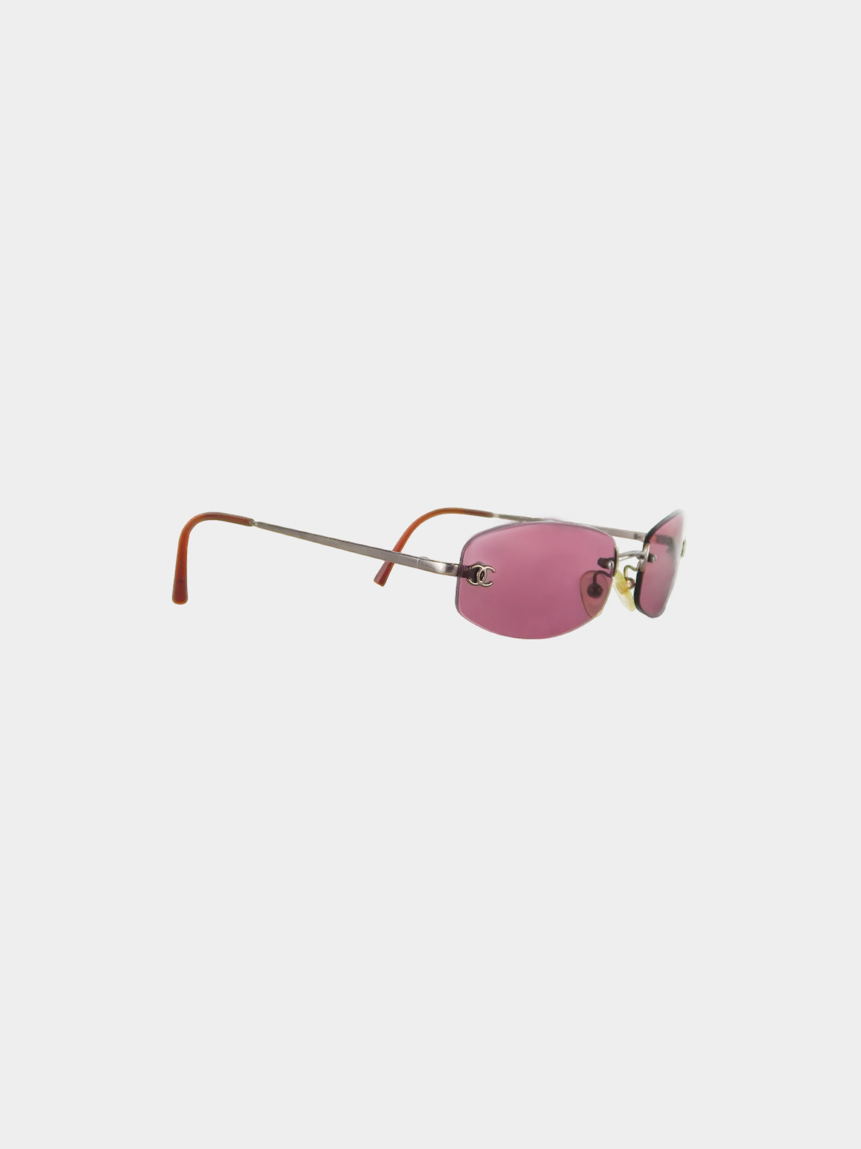 Chanel 2000s Pink Rimless Sunglasses