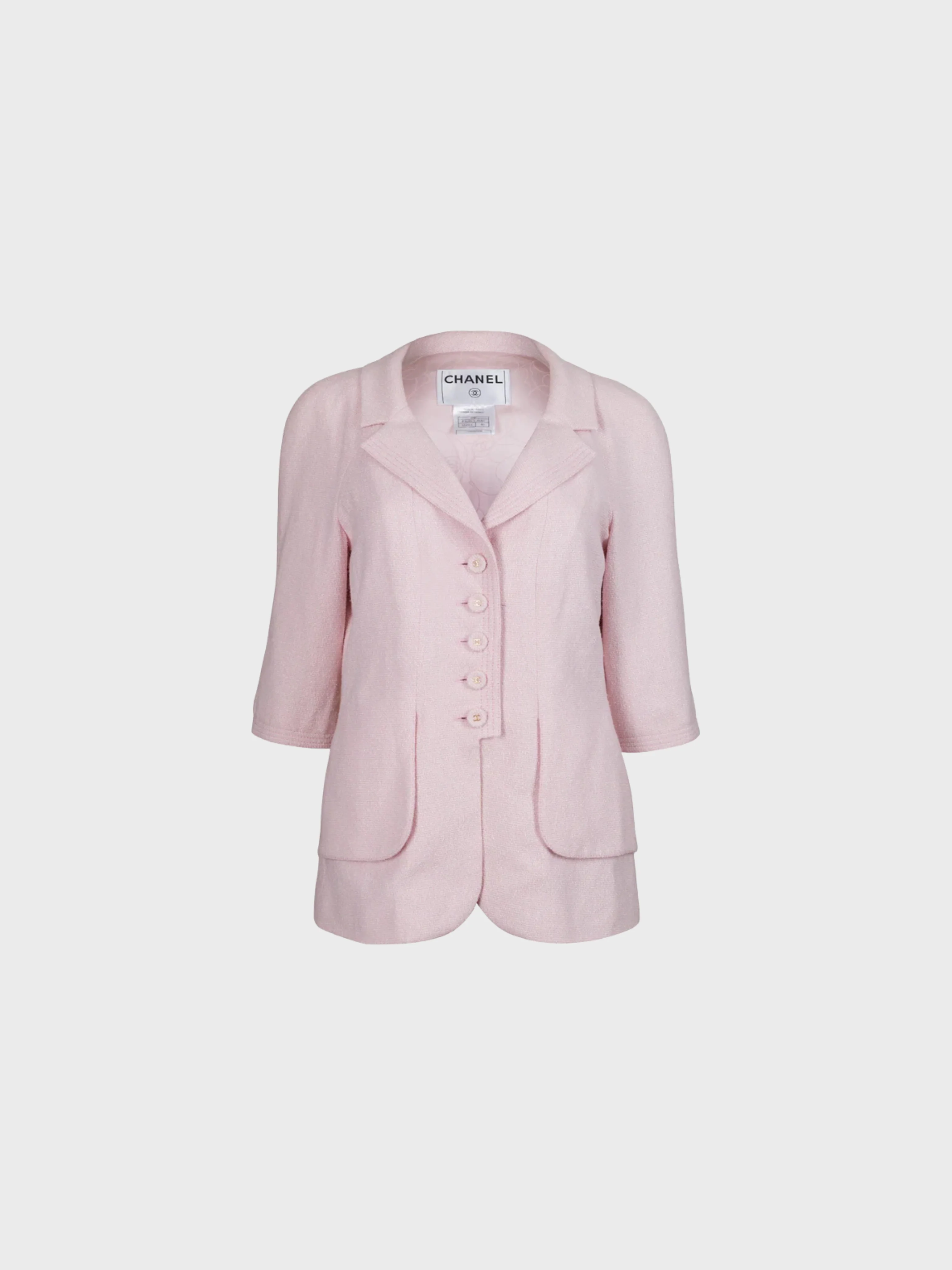 Chanel 2000s Pink Tweed Dress Jacket Set - Image 4