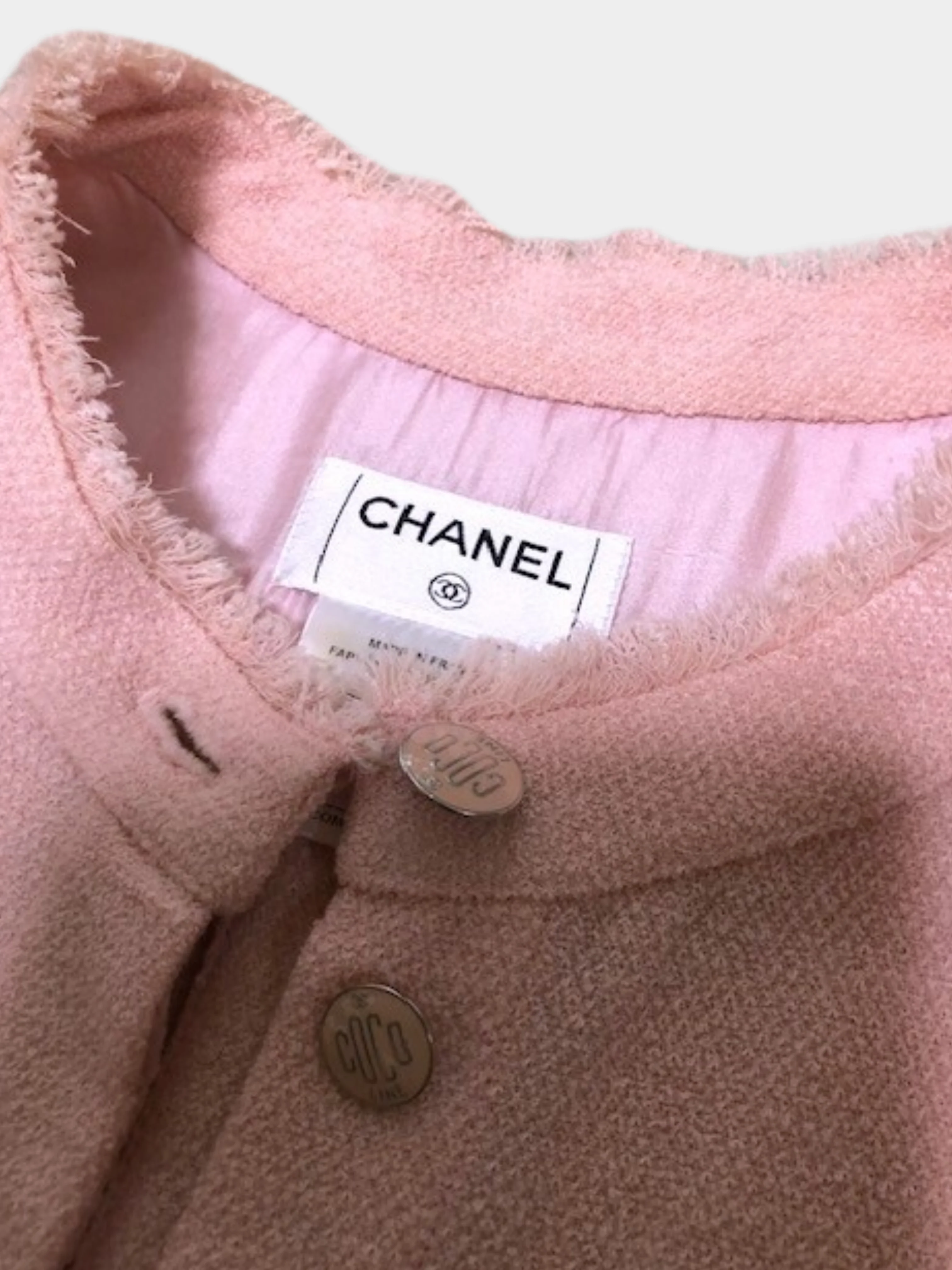 Chanel 2000s Pink Tweed Summer Jacket - Image 4