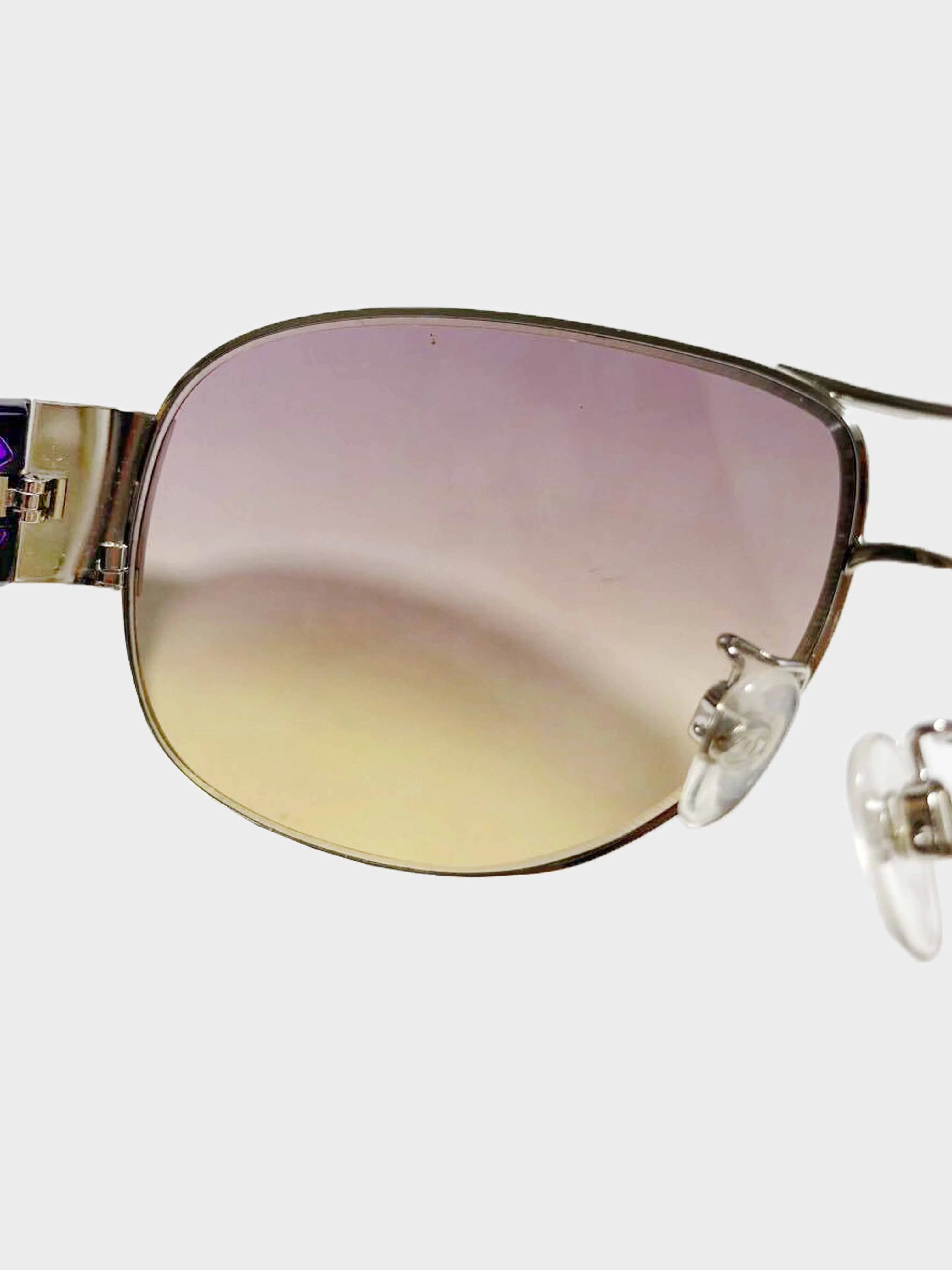 Chanel 2010s Purple CC Aviator Sunglasses - Image 5