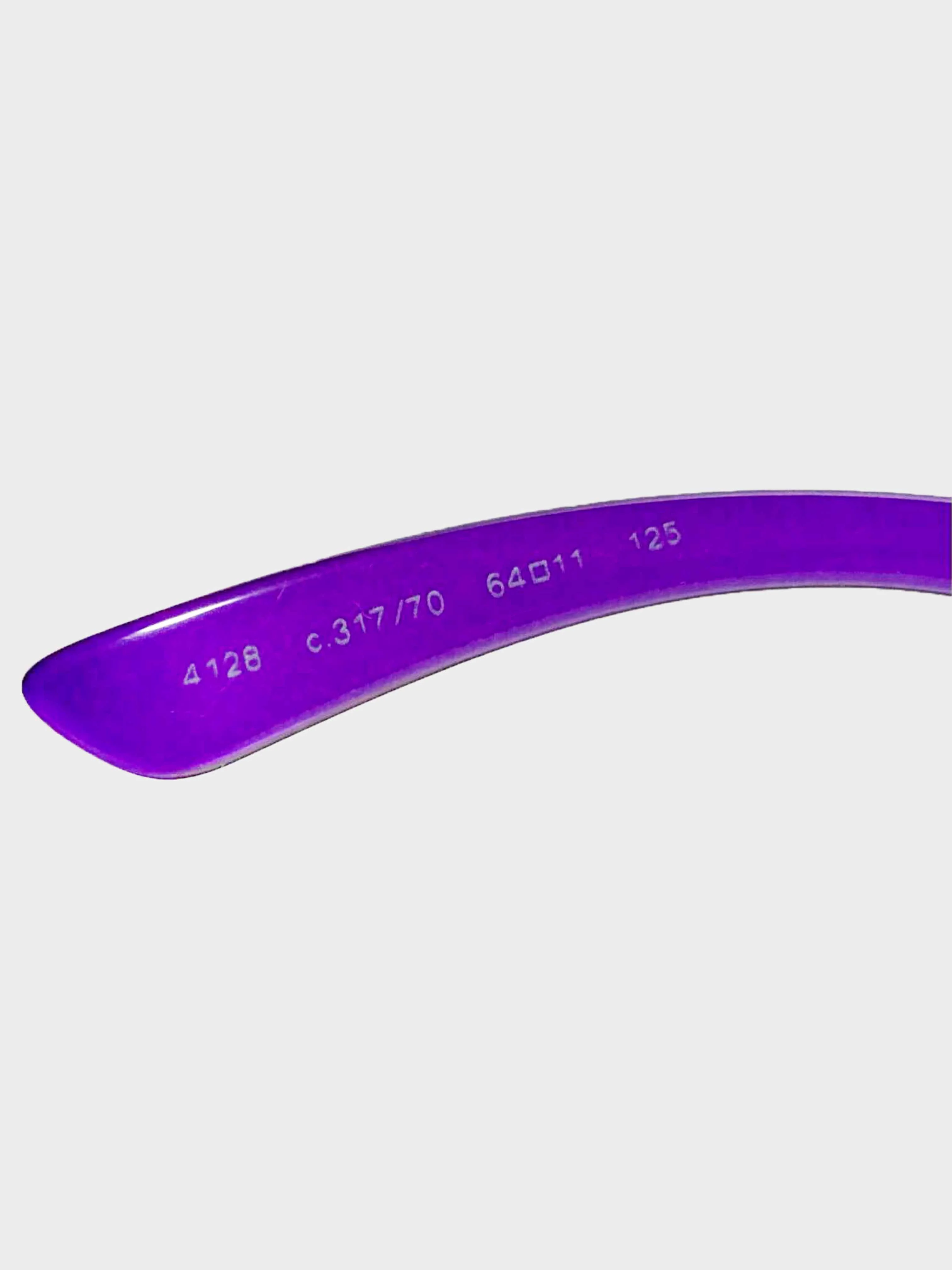 Chanel 2010s Purple CC Aviator Sunglasses - Image 6
