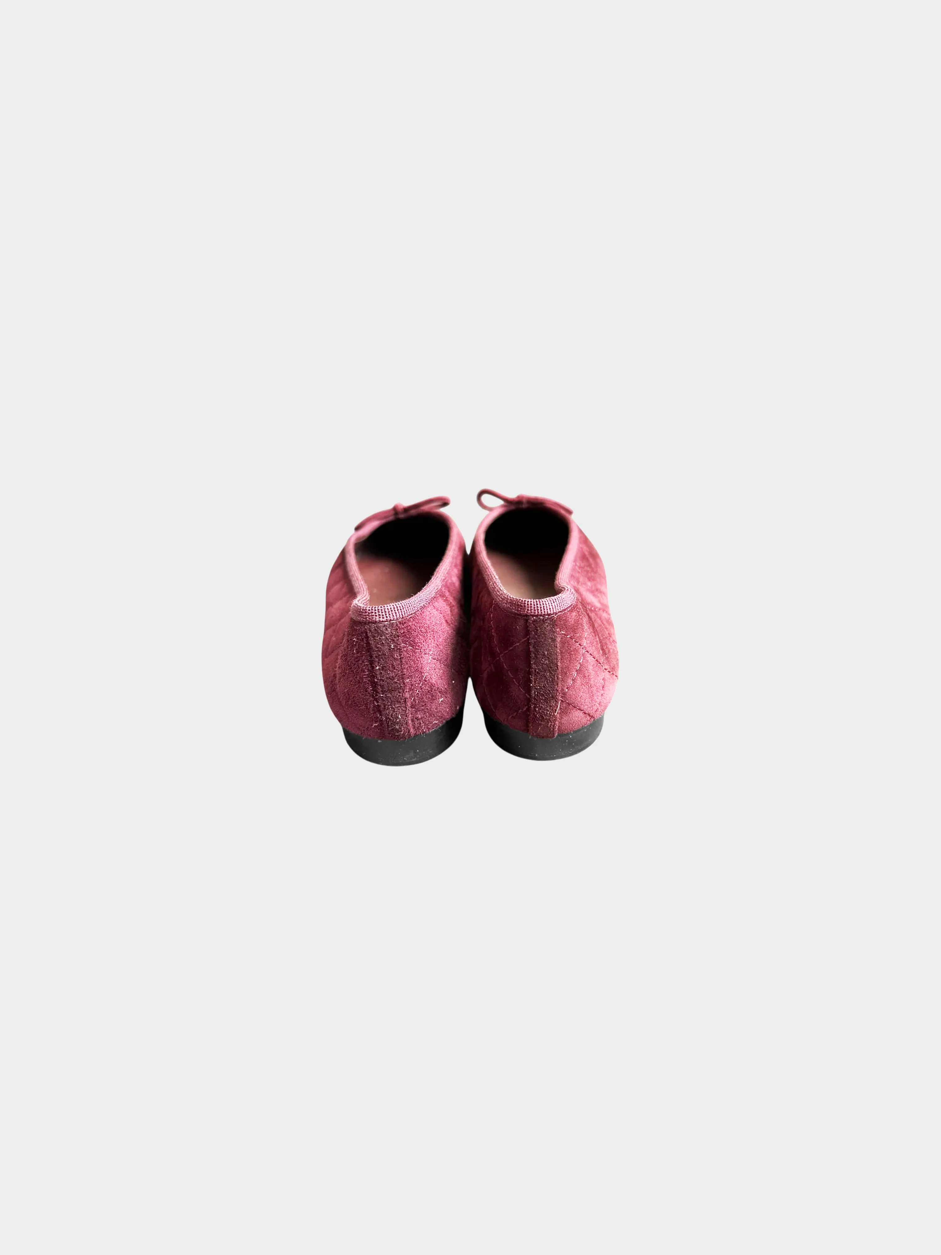 Chanel 2000s Burgundy Suede CC Ballerina Flats - Image 3