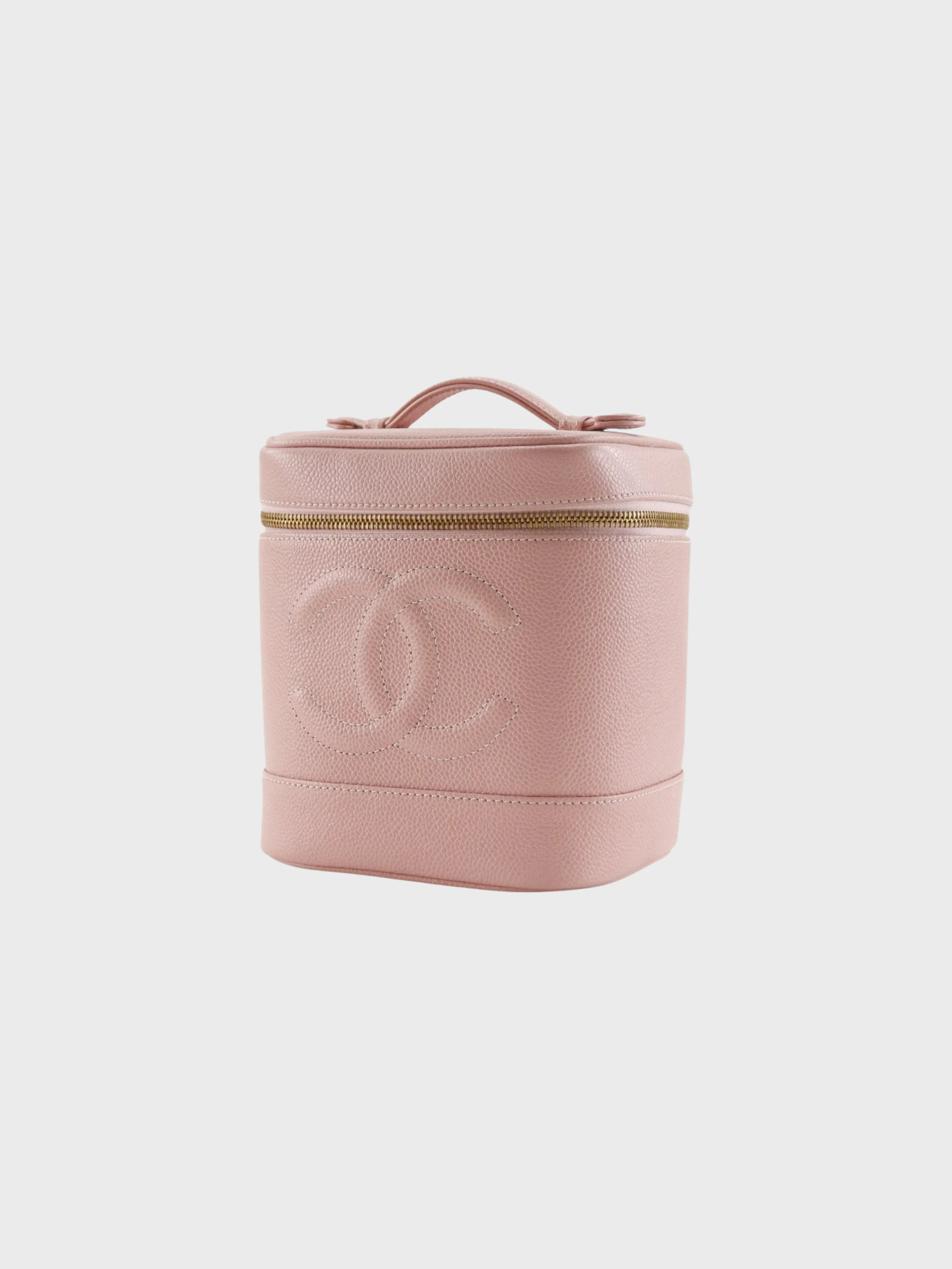 Chanel 2000s Raspberry Pink Caviar COCO Mark Vanity Pouch - Image 2