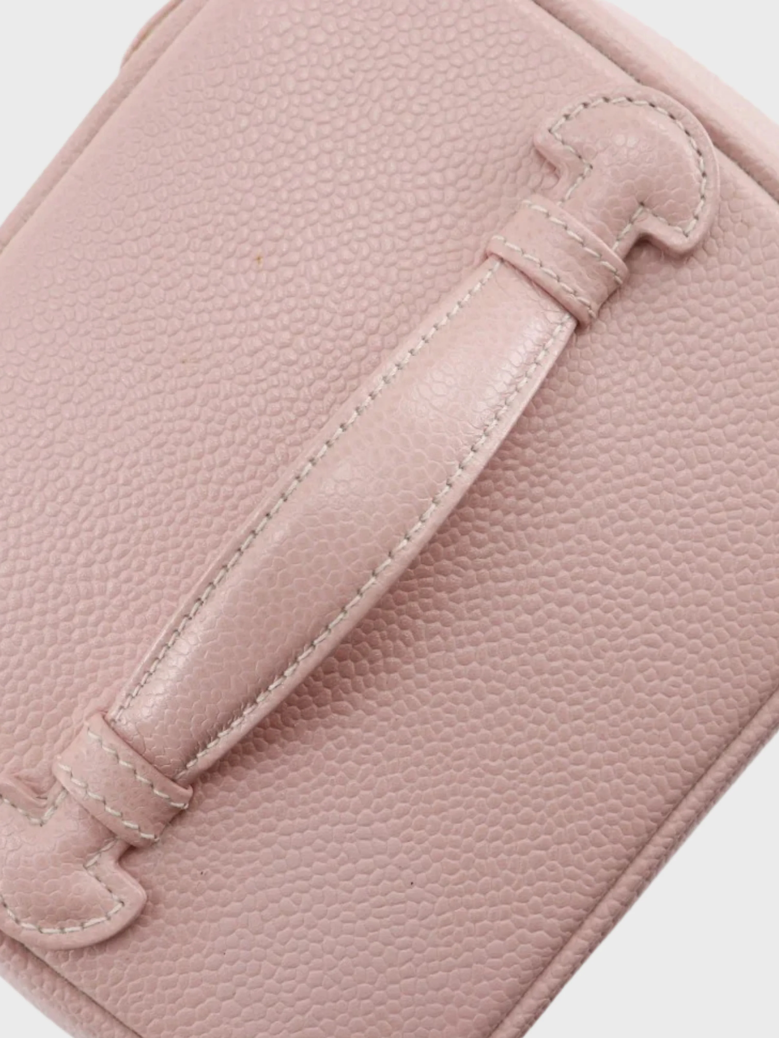 Chanel 2000s Raspberry Pink Caviar COCO Mark Vanity Pouch - Image 4