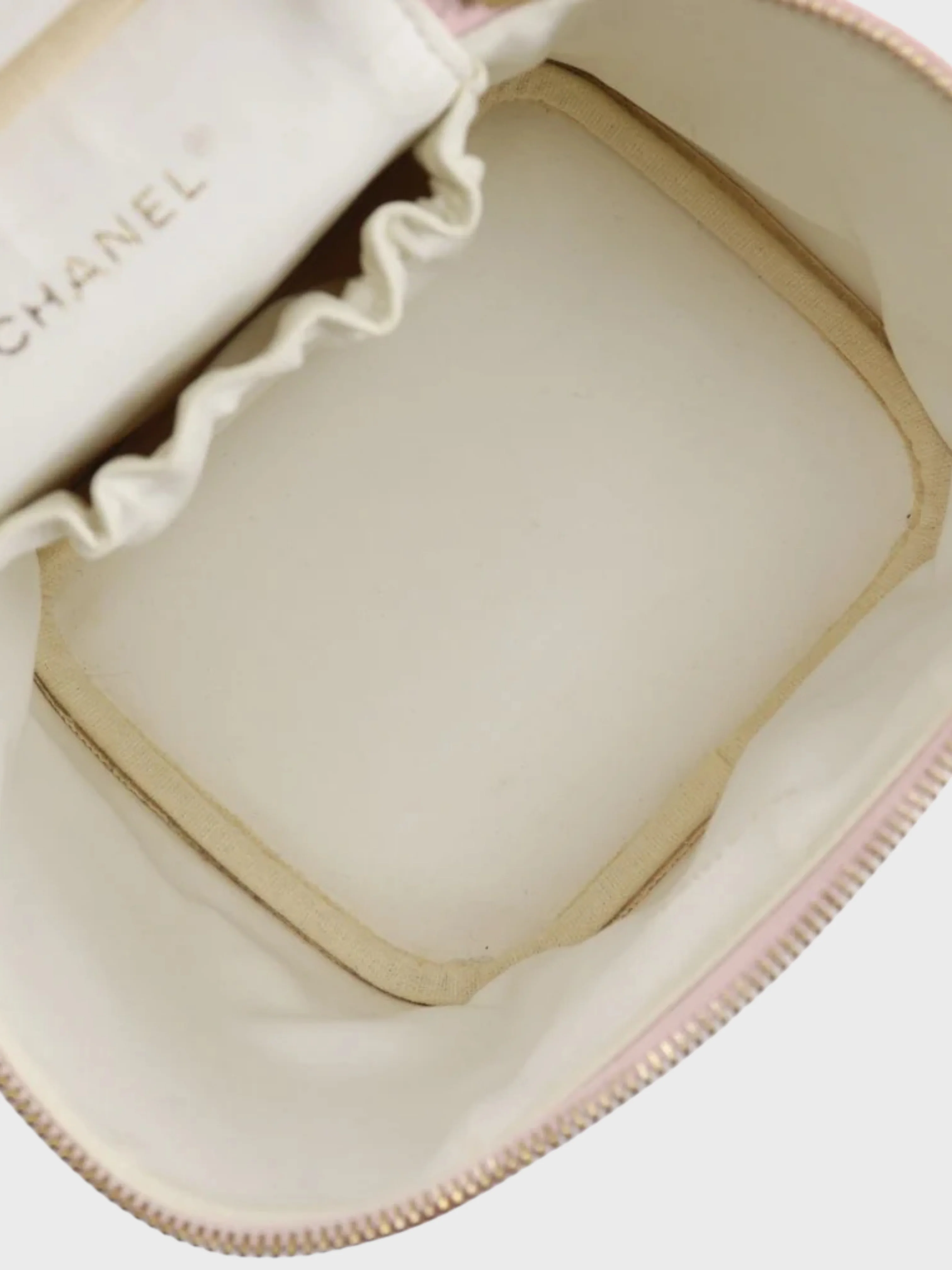 Chanel 2000s Raspberry Pink Caviar COCO Mark Vanity Pouch - Image 5