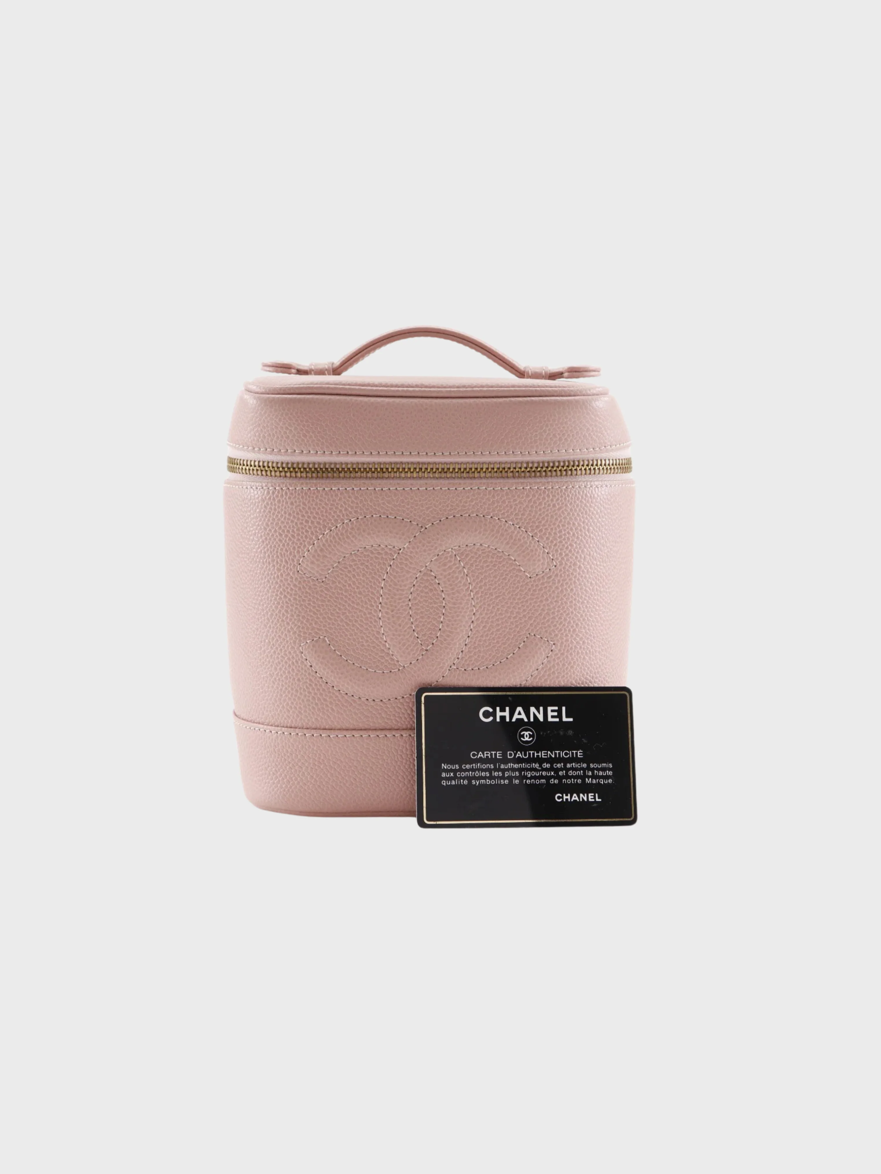 Chanel 2000s Raspberry Pink Caviar COCO Mark Vanity Pouch - Image 6