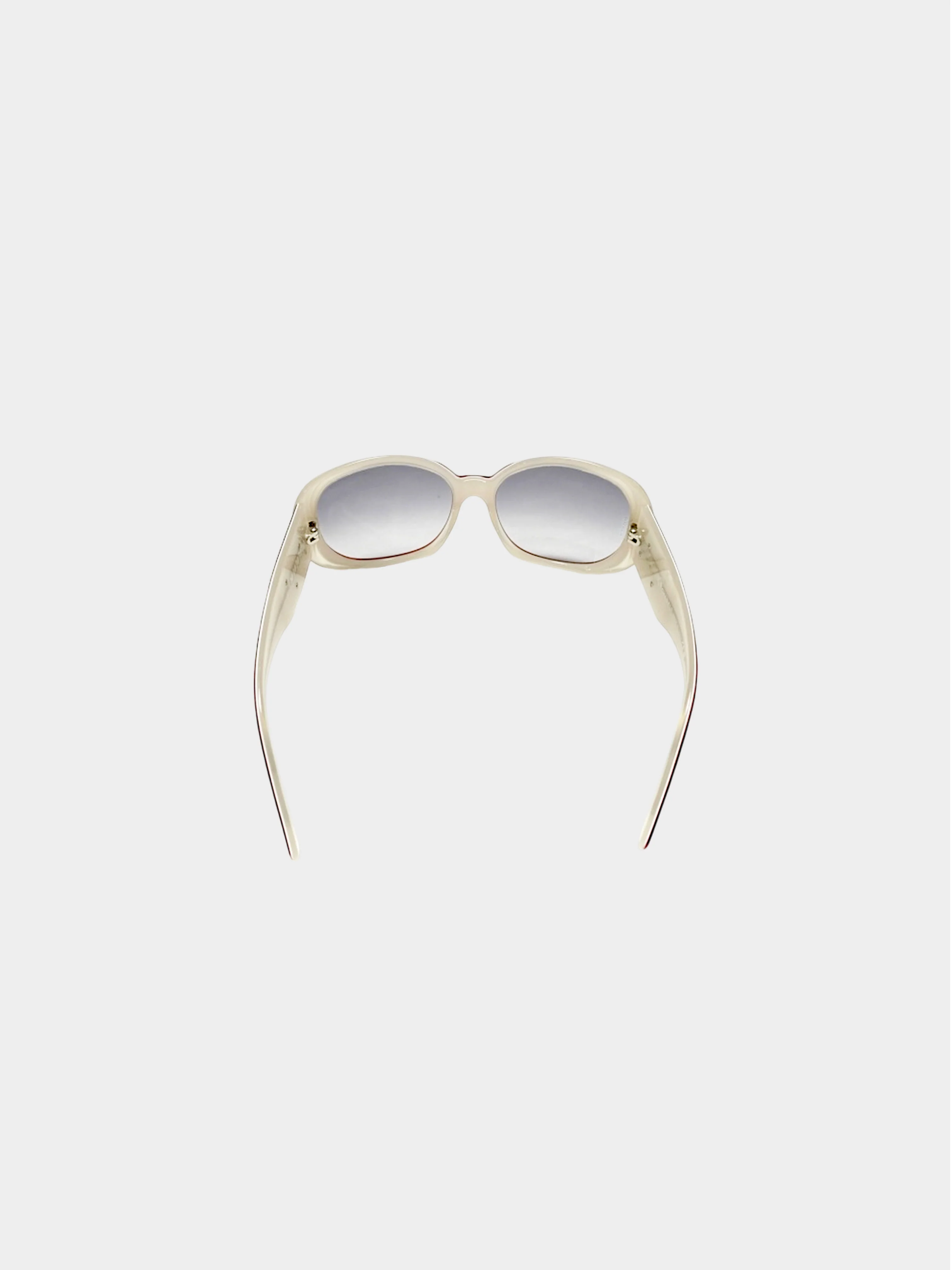 Chanel 2000s Red Camellia Oval Sunglasses - Image 4