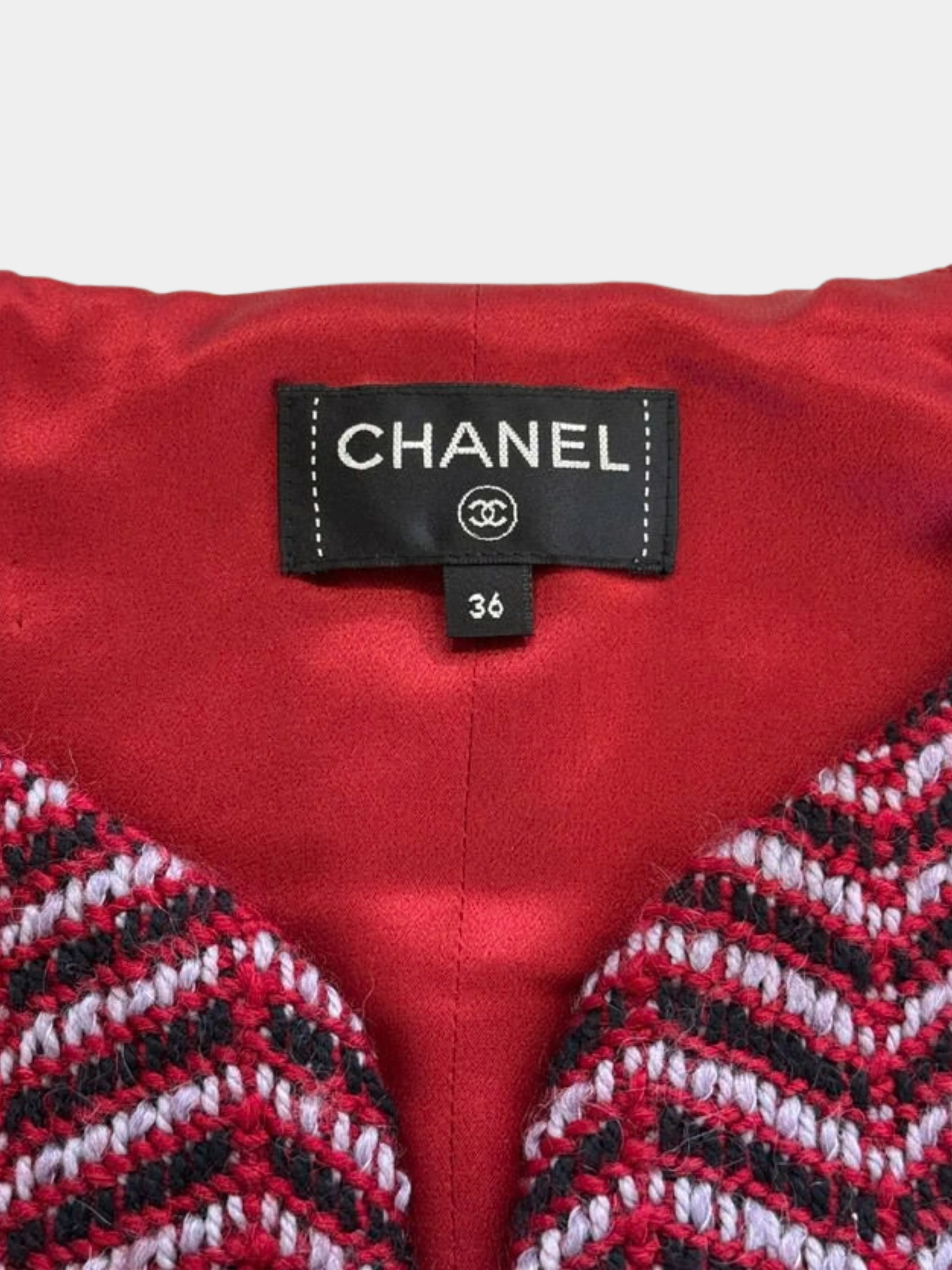 Chanel 2000s Red Wool Blend COCO Buttoned Jumpsuit - Image 3