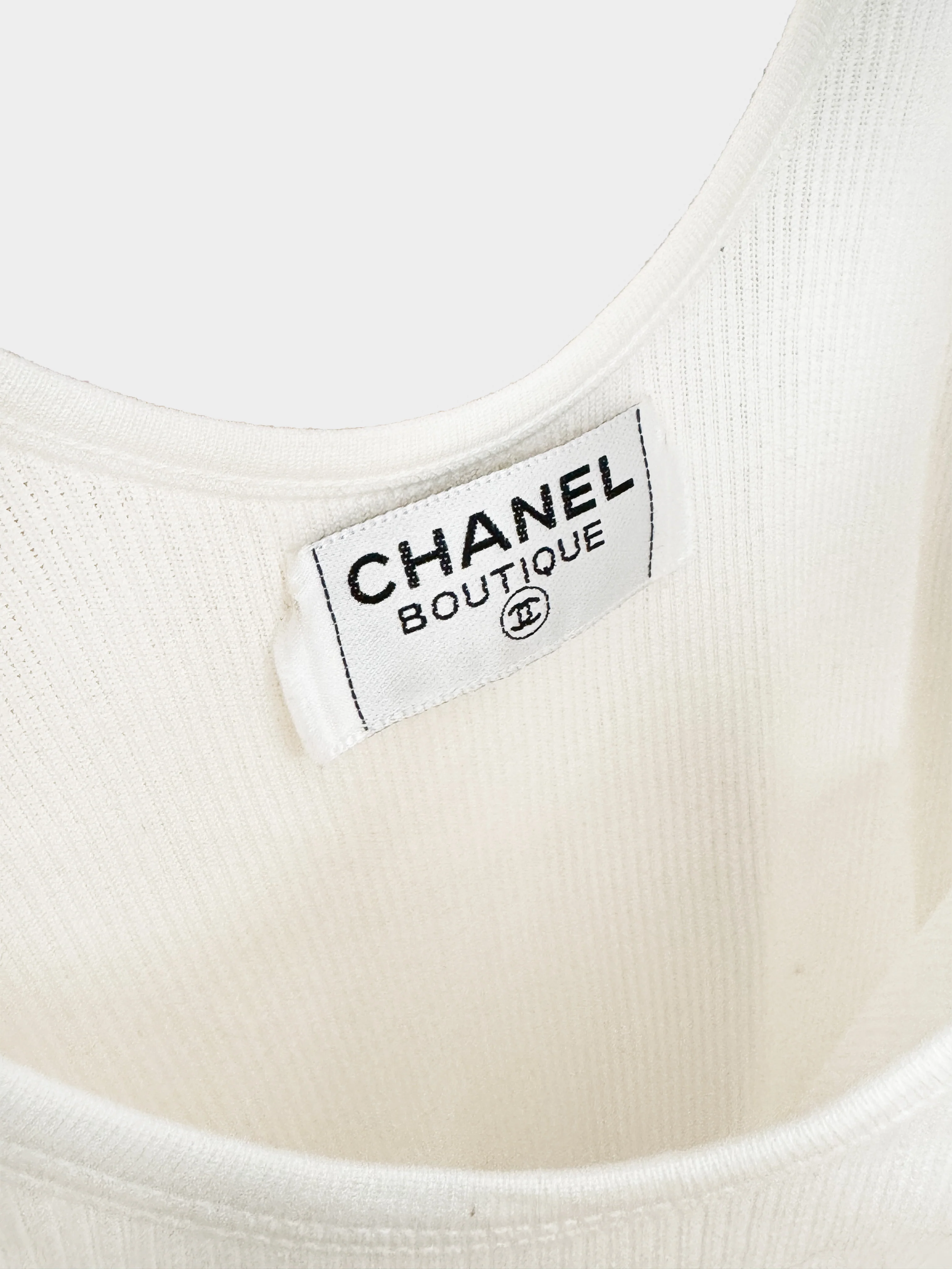 Chanel 2000s Ribbed CC Tank Top - Image 4