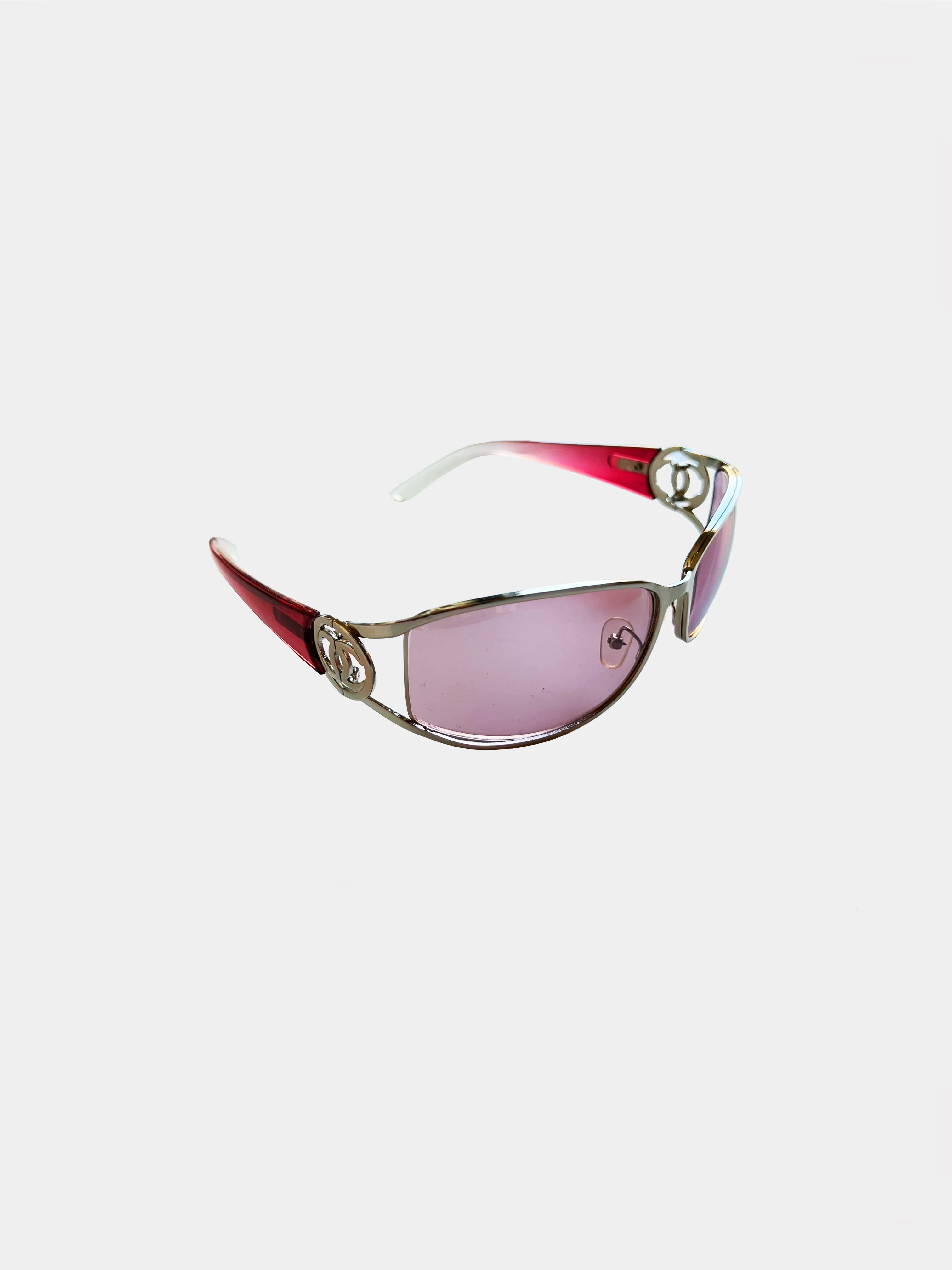 Chanel 2000s Pink CC Colored Sunglasses