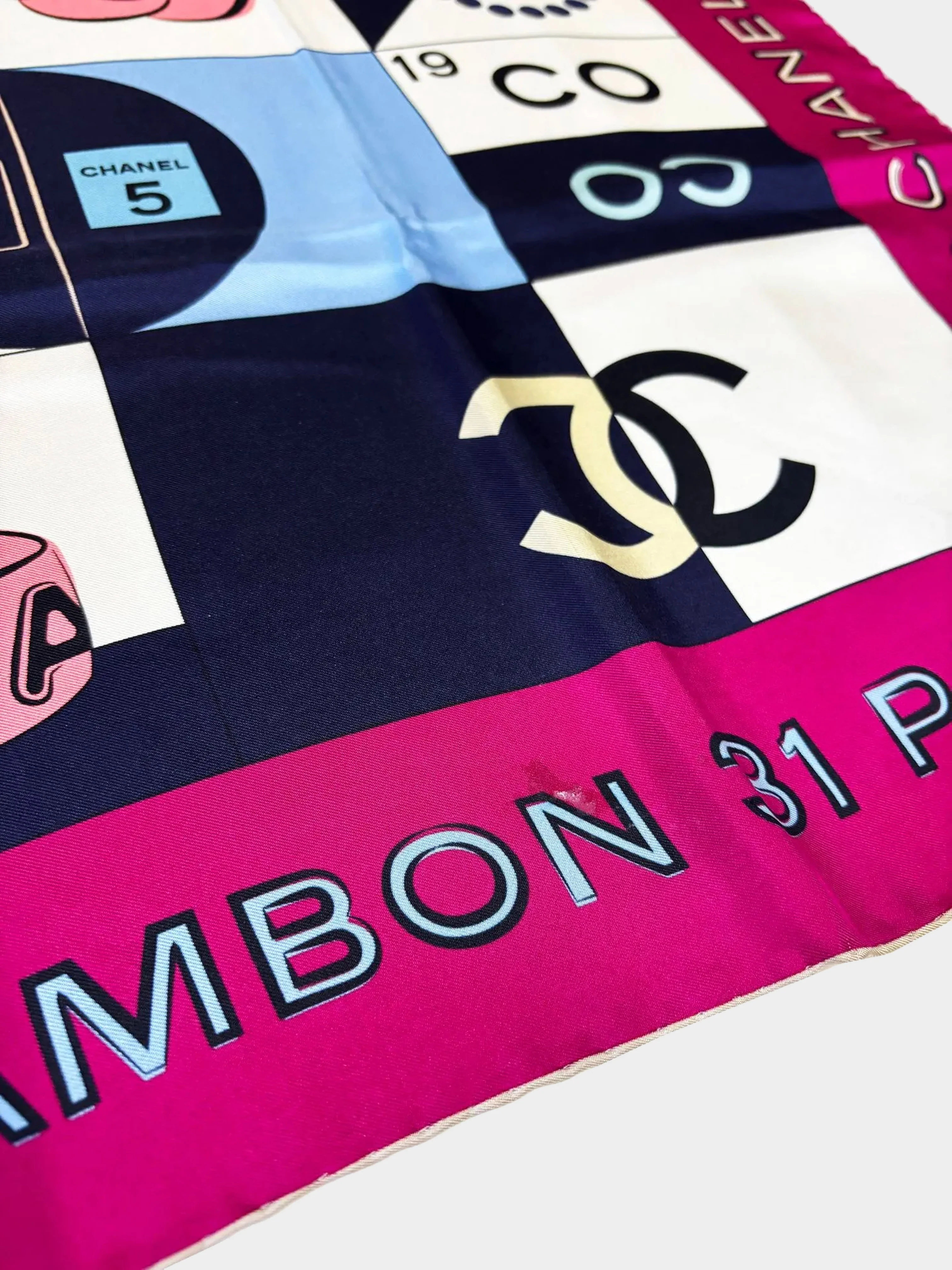 Chanel 2000s Rue Cambon Timeless CC Check Print Silk Scarf - Image 7