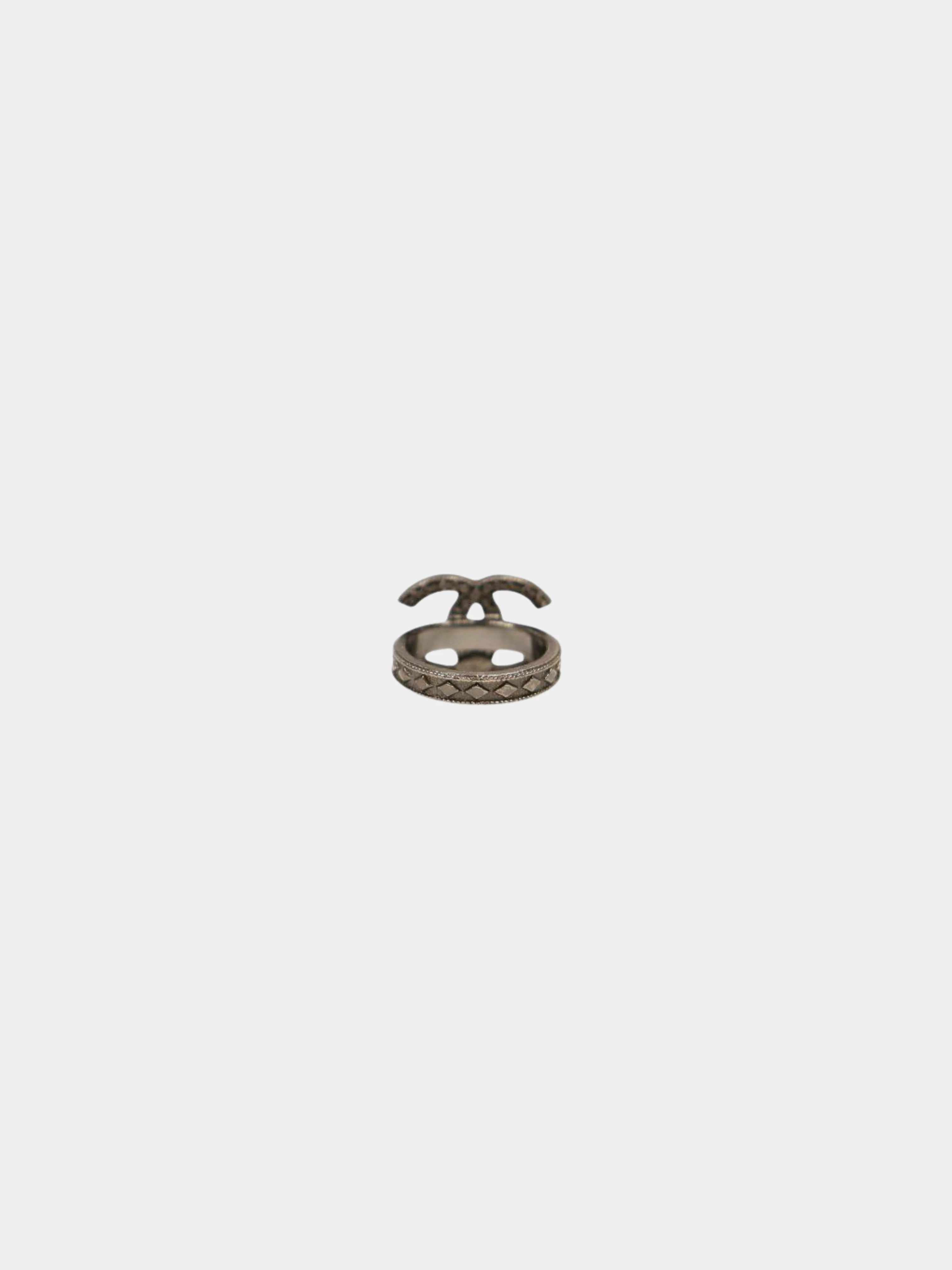 Chanel 2000s Silver COCO Ring - Image 2