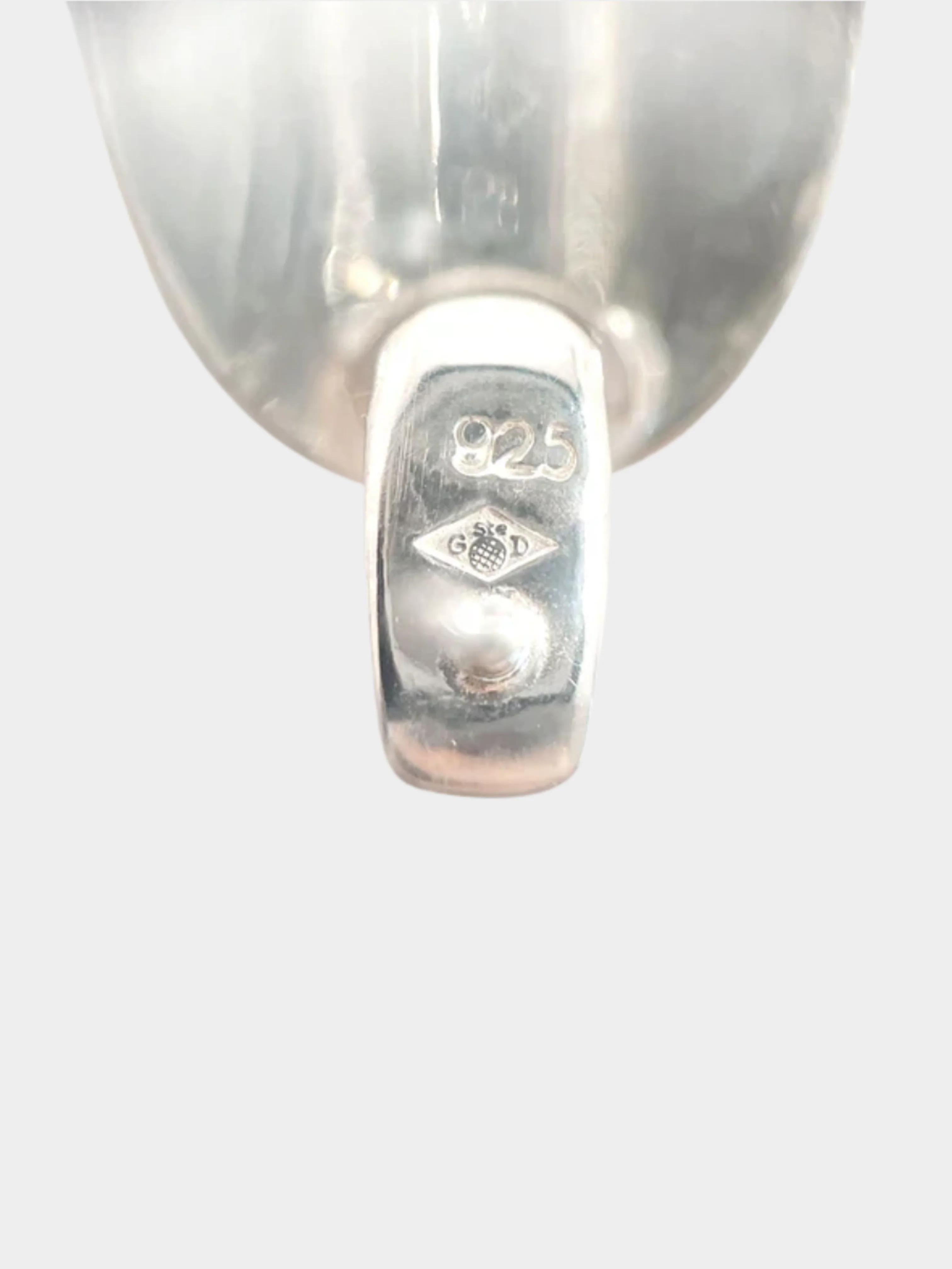 Chanel 2000s Silver Oval Drop Earrings - Image 5