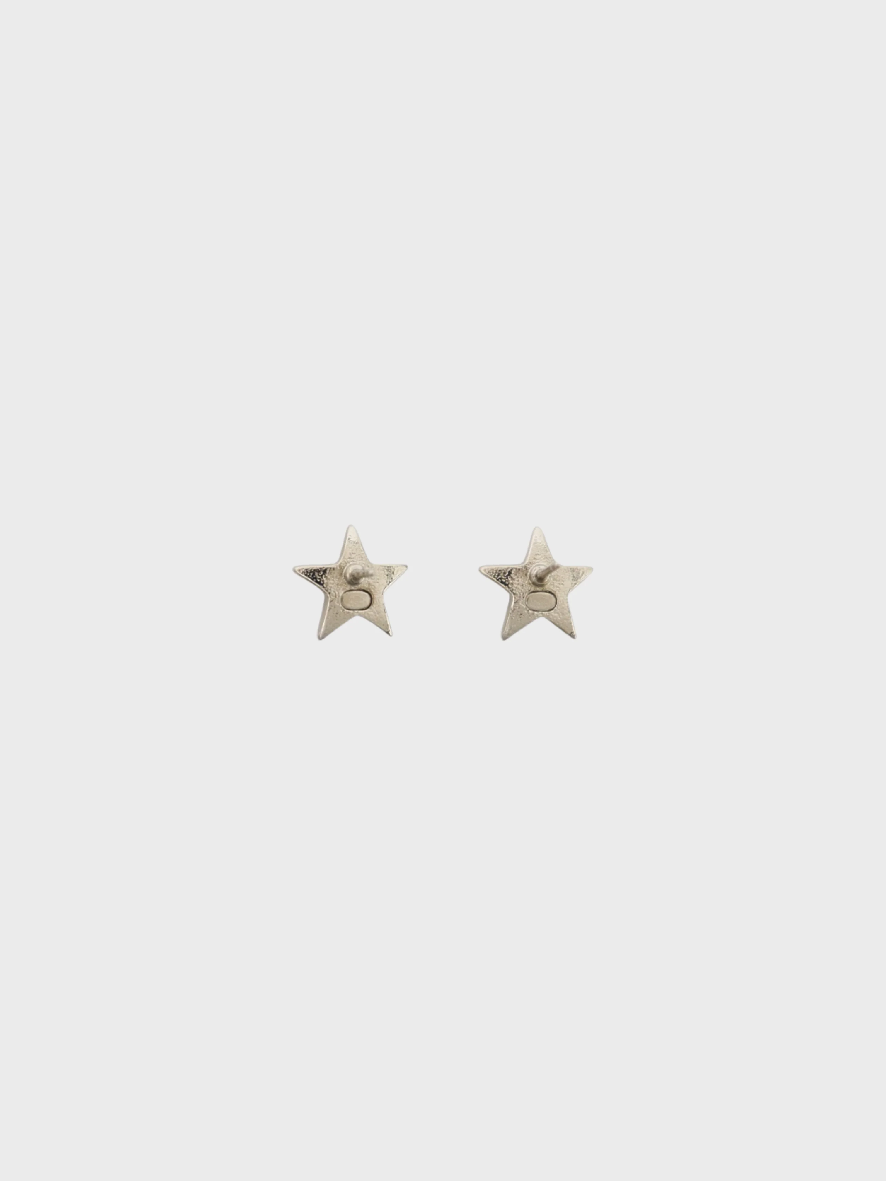 Chanel 2000s Silver Plated Metal COCO Star Earrings - Image 2