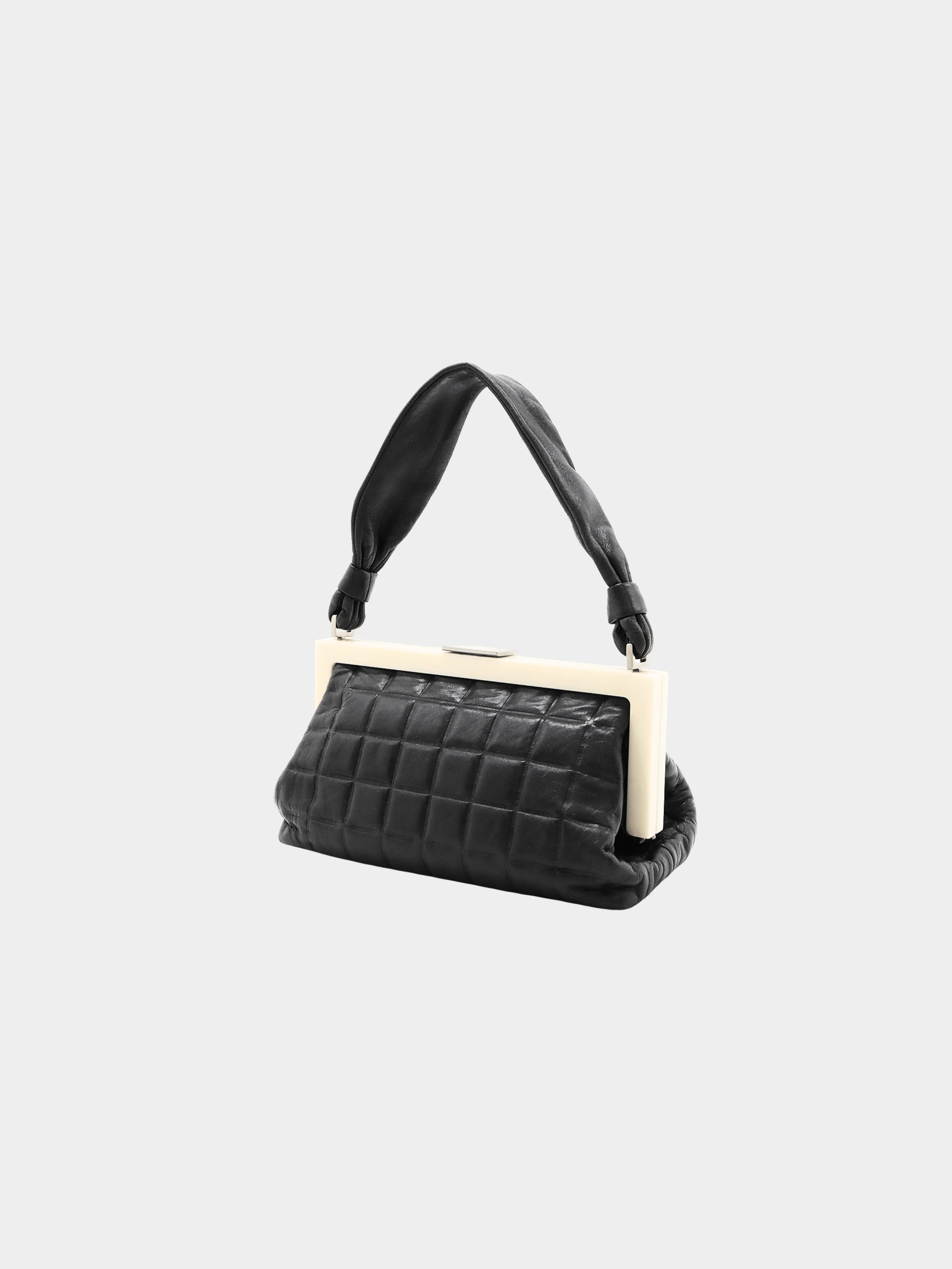 Chanel 2001-2002 Black Lambskin Chocobar Handbag - Image 2