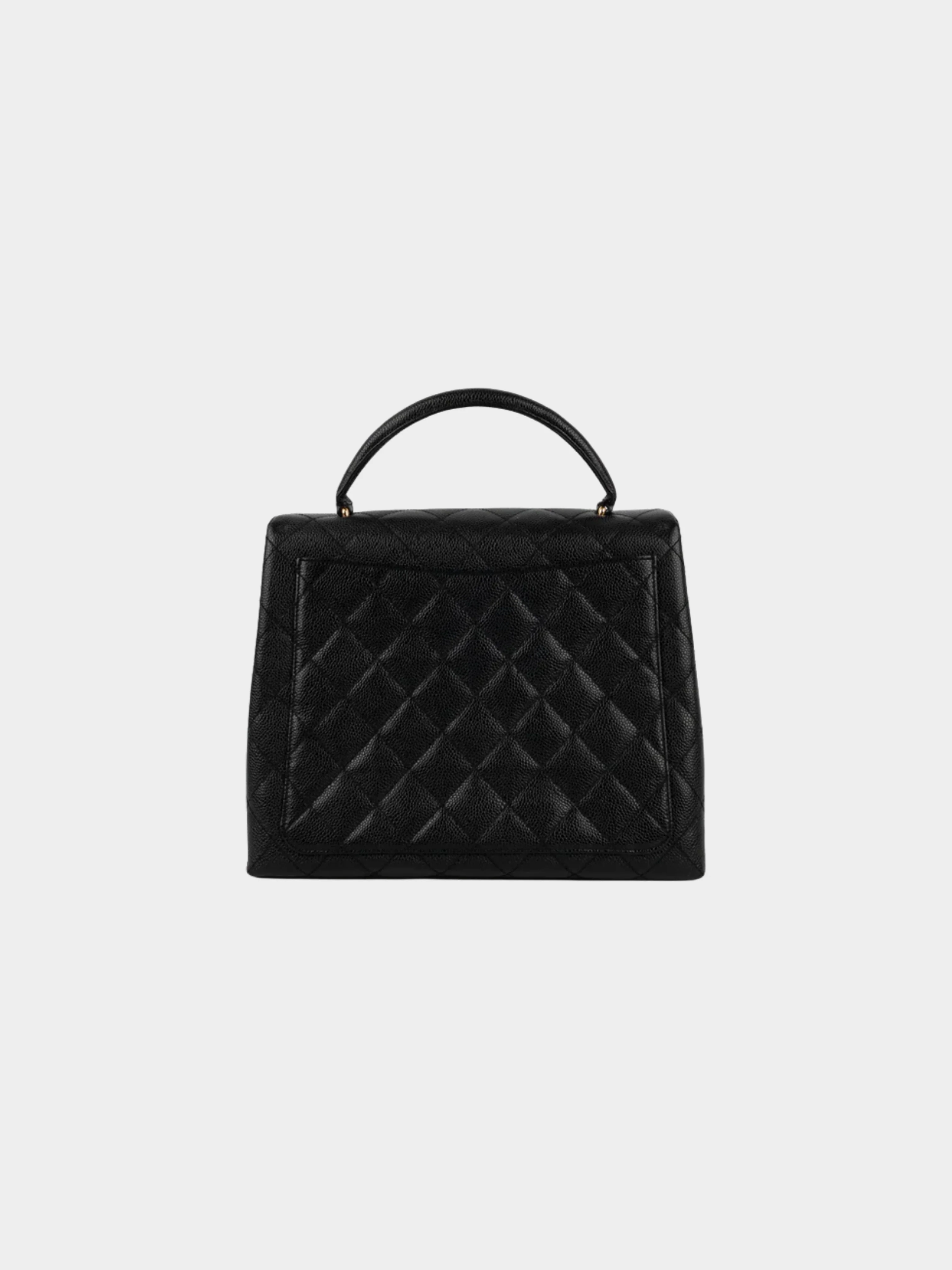 Chanel 2002-2003 Black Quilted Caviar Calfskin 'Trapezoid' Bag - Image 3