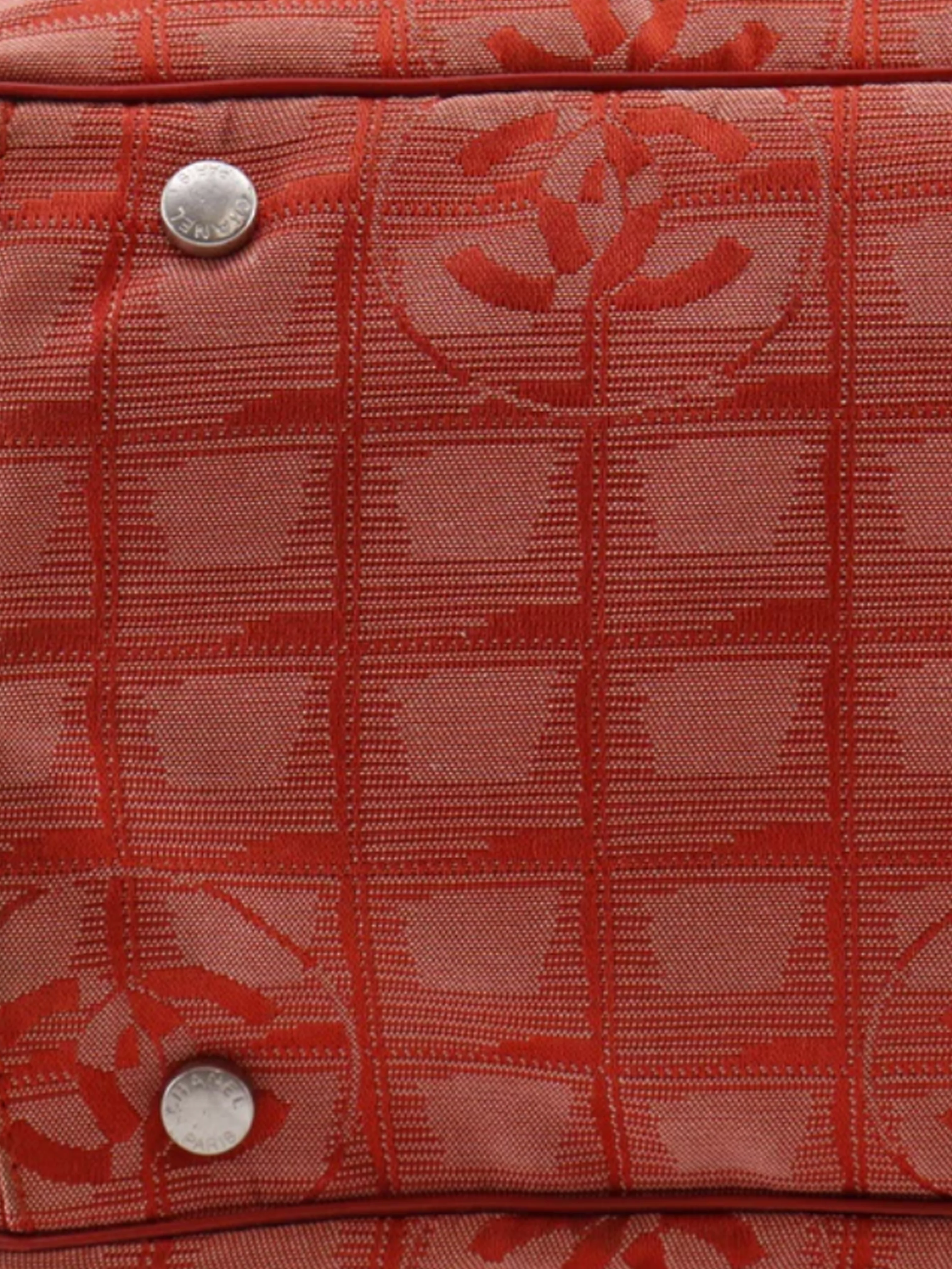 Chanel 2002-2003 Red Nylon Travel Tote Bag - Image 5