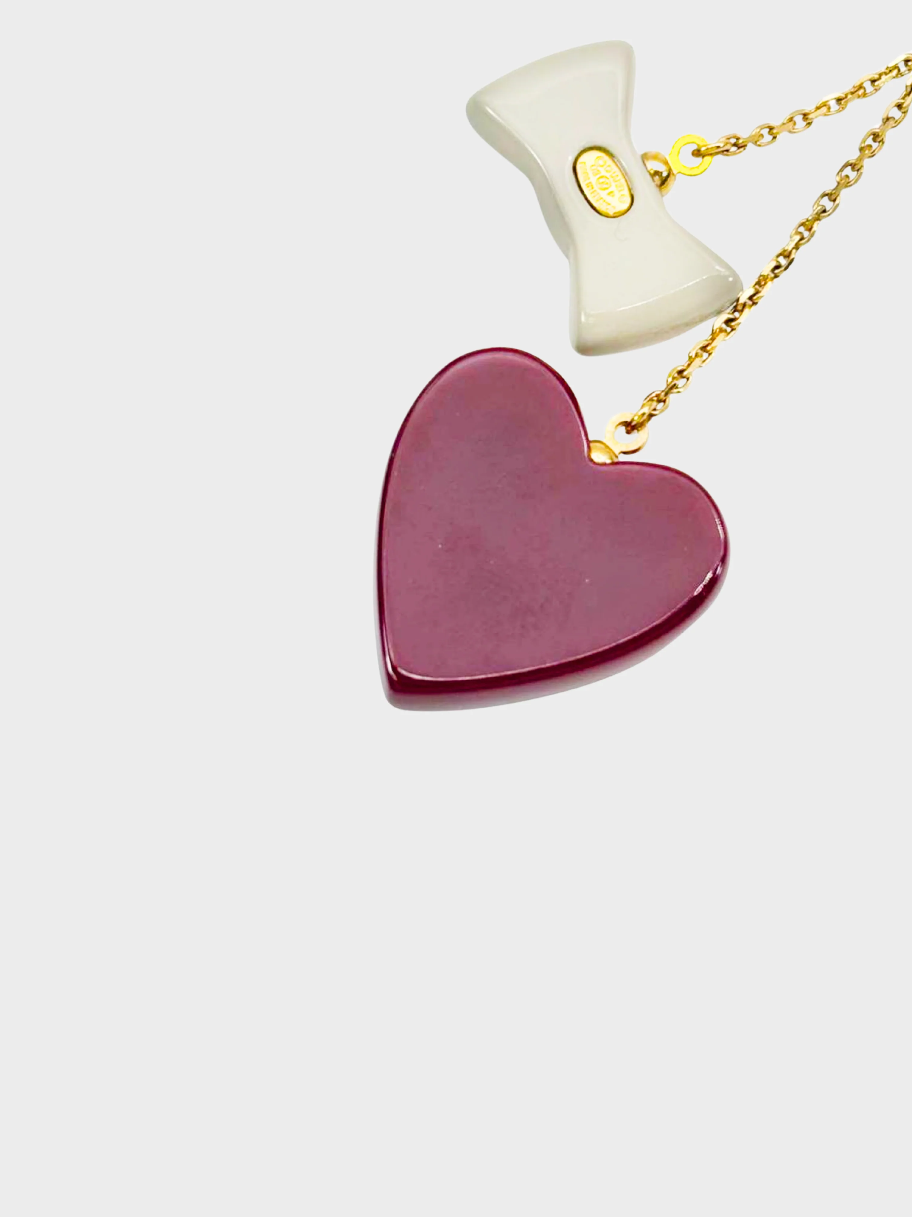 Chanel 2002 Spring Heart Ribbon CC Necklace - Image 3