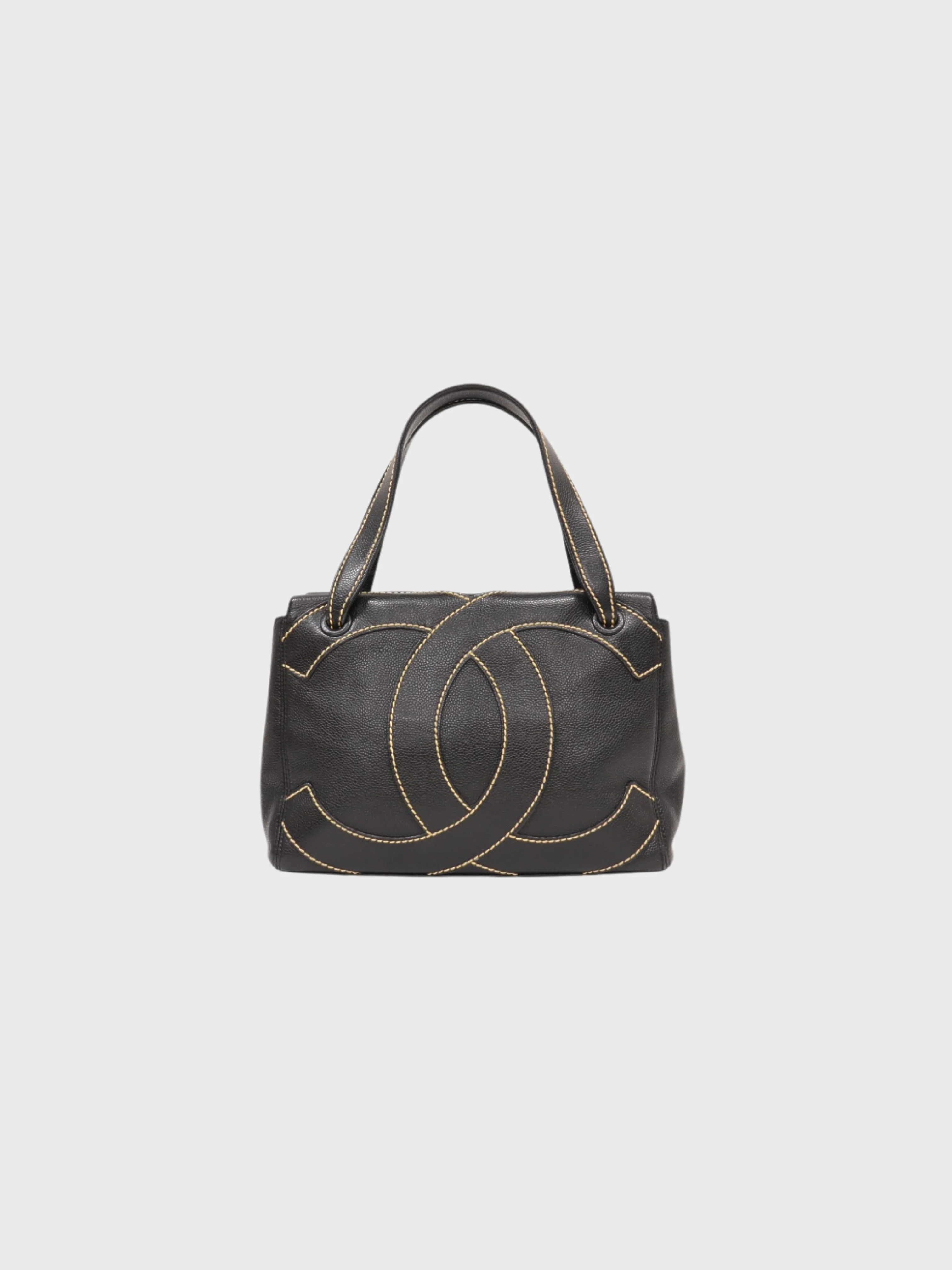 Chanel 2003 Black Caviar Skin Maxi CC Handbag - Image 2