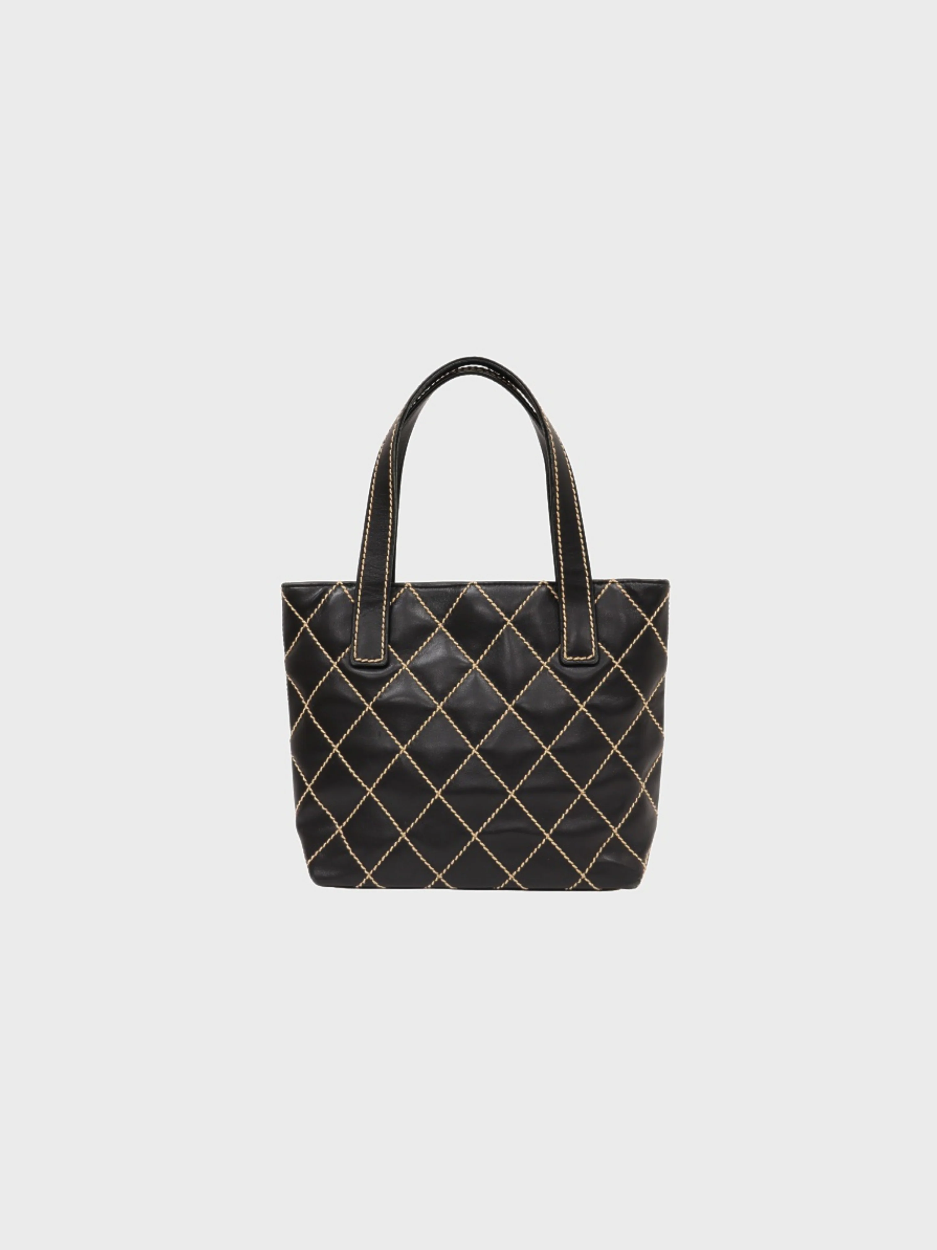 Chanel 2003 Black Leather Wild Stitch Handbag - Image 2
