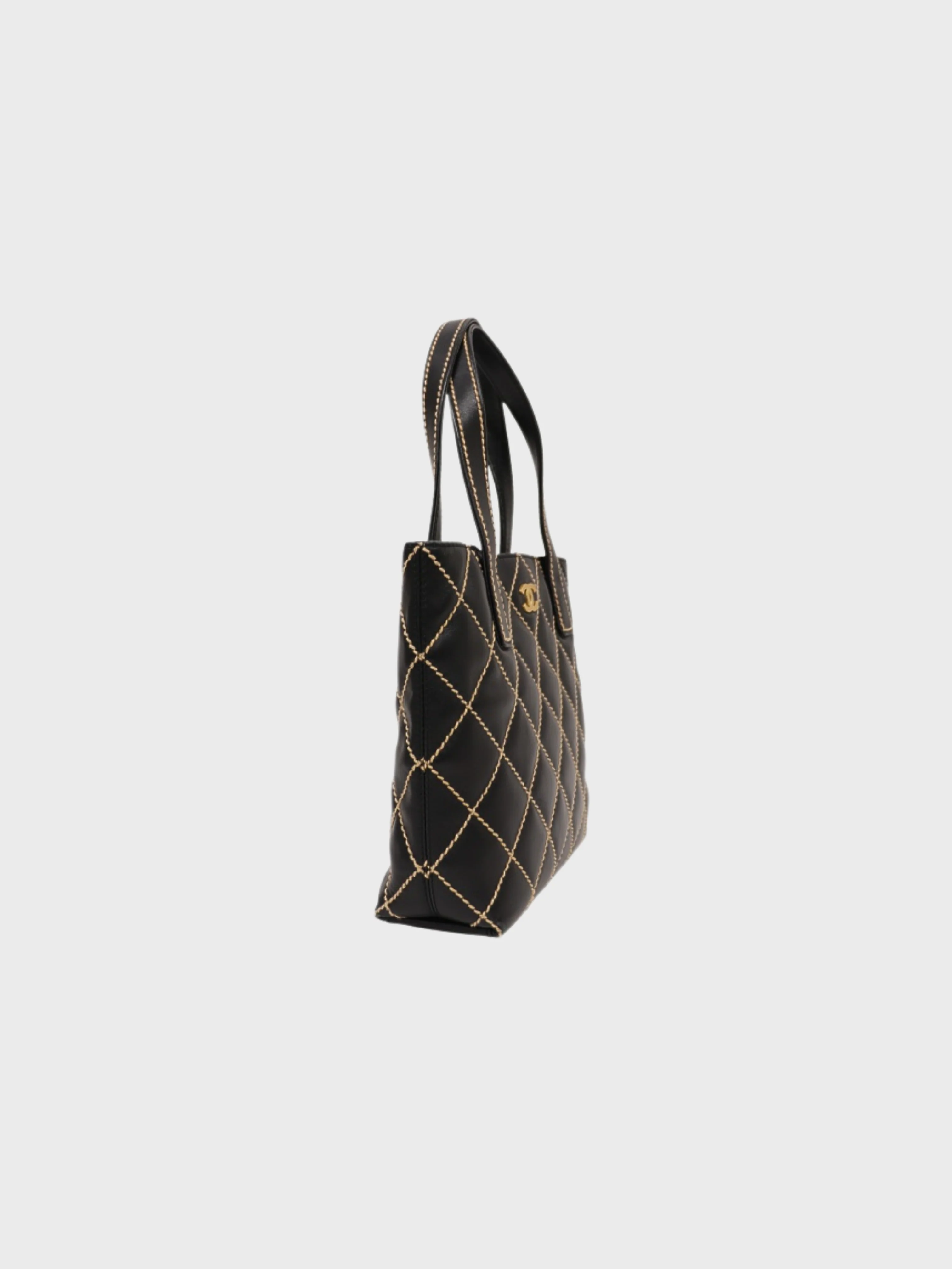 Chanel 2003 Black Leather Wild Stitch Handbag - Image 3